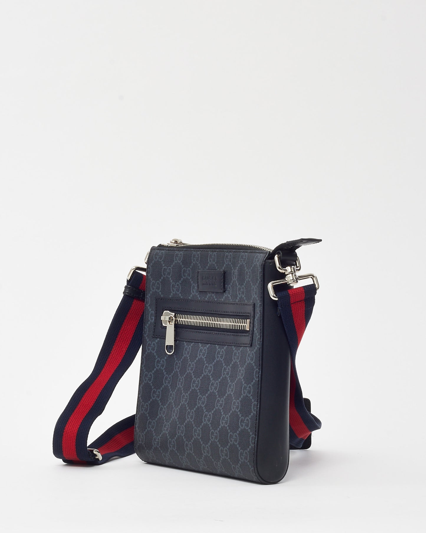 Gucci Black Monogram GG Supreme Canvas Small Messenger Bag
