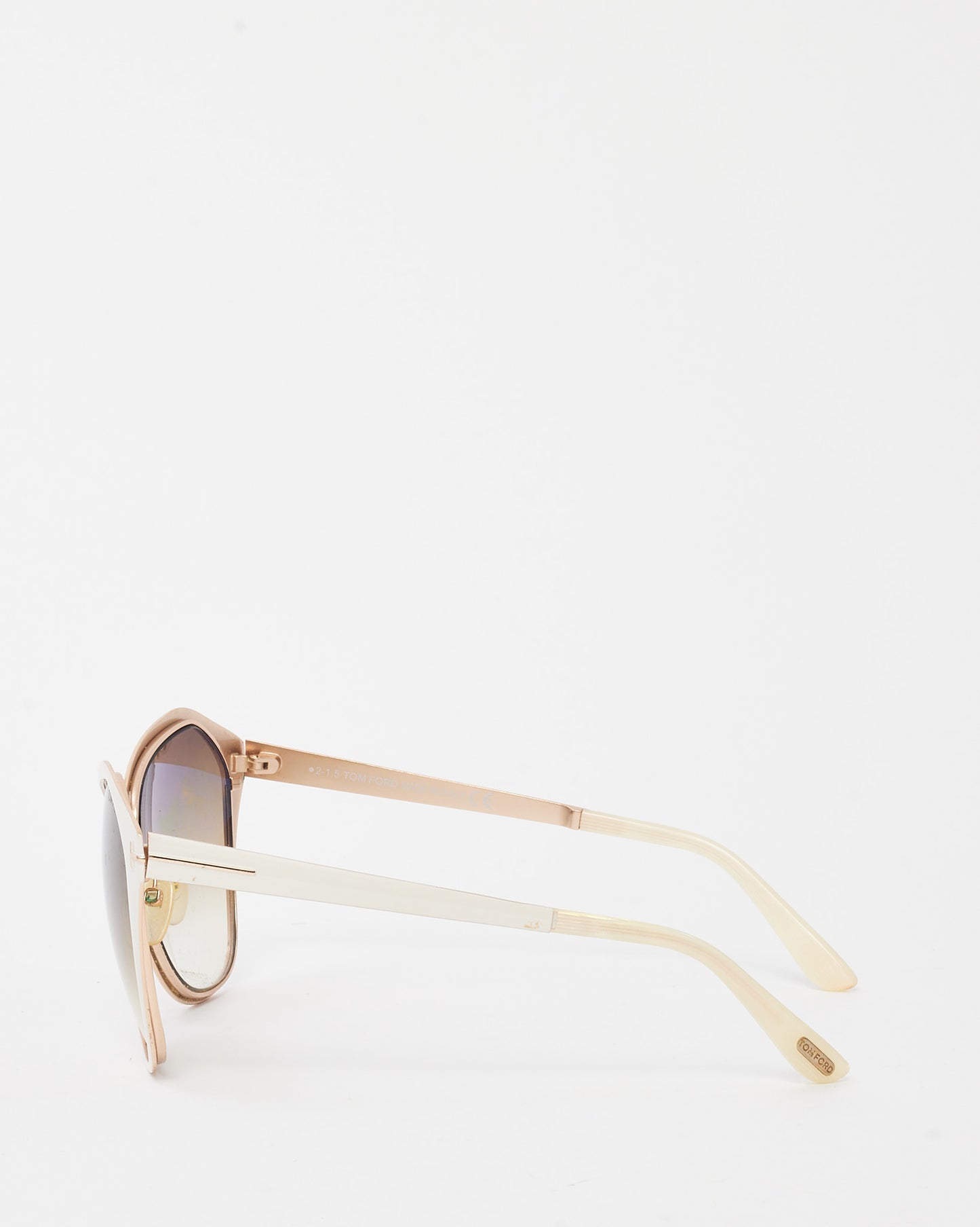 Tom Ford White TF391 Lena Oversize Butterfly Sunglasses