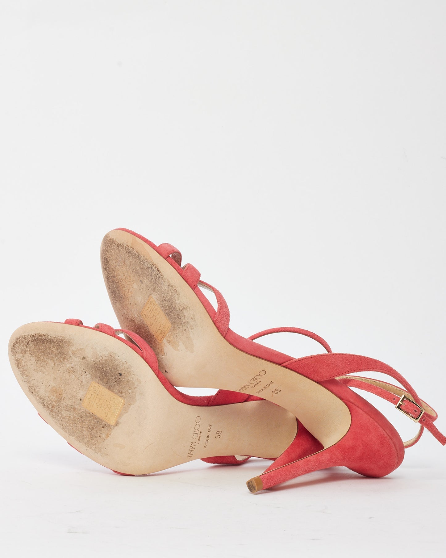 Jimmy Choo Coral Suede Dielle 100 Strappy Sandals - 39