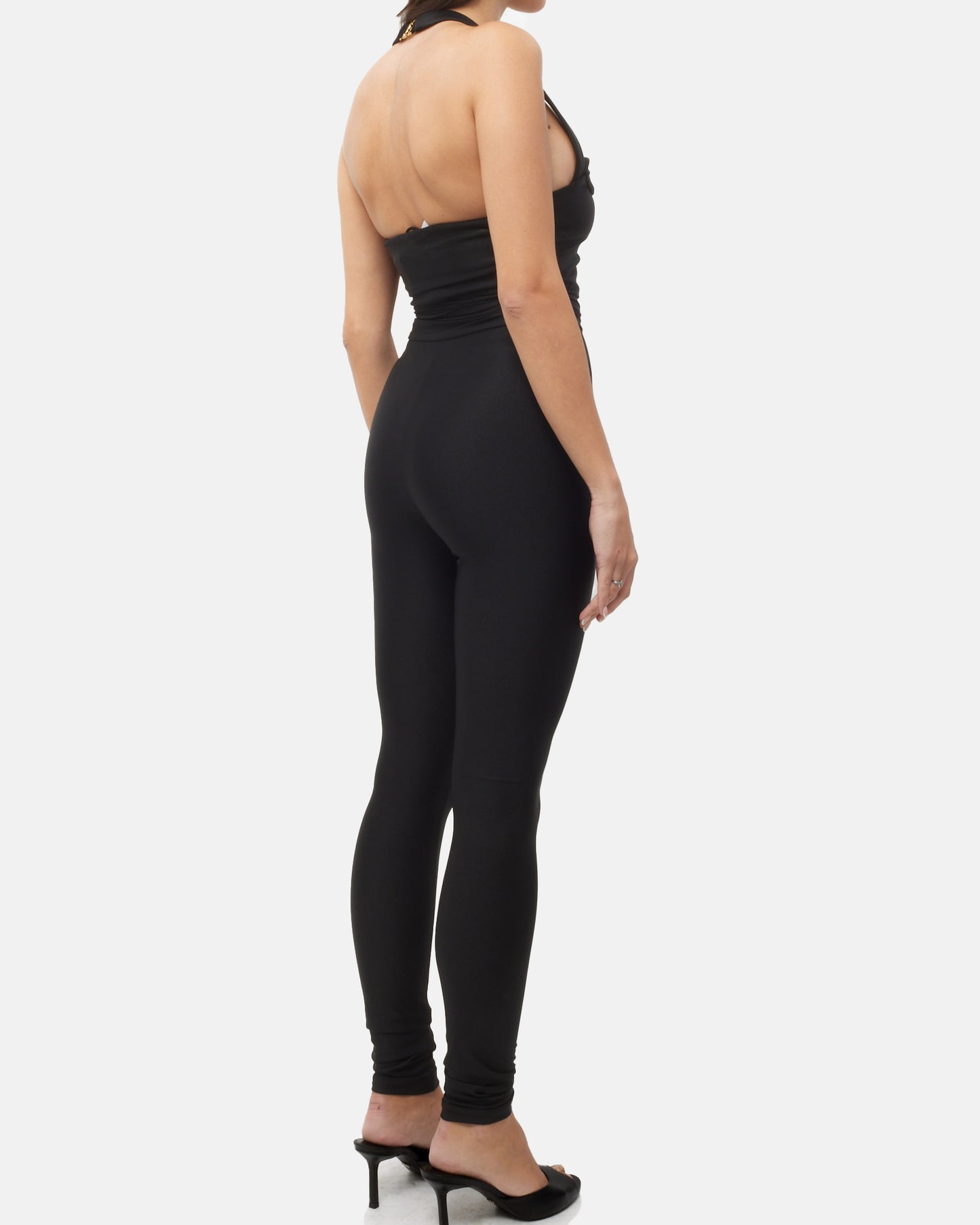 Saint Laurent Black Stretch Halter Bustier Jumpsuit - T1/36-38/Small