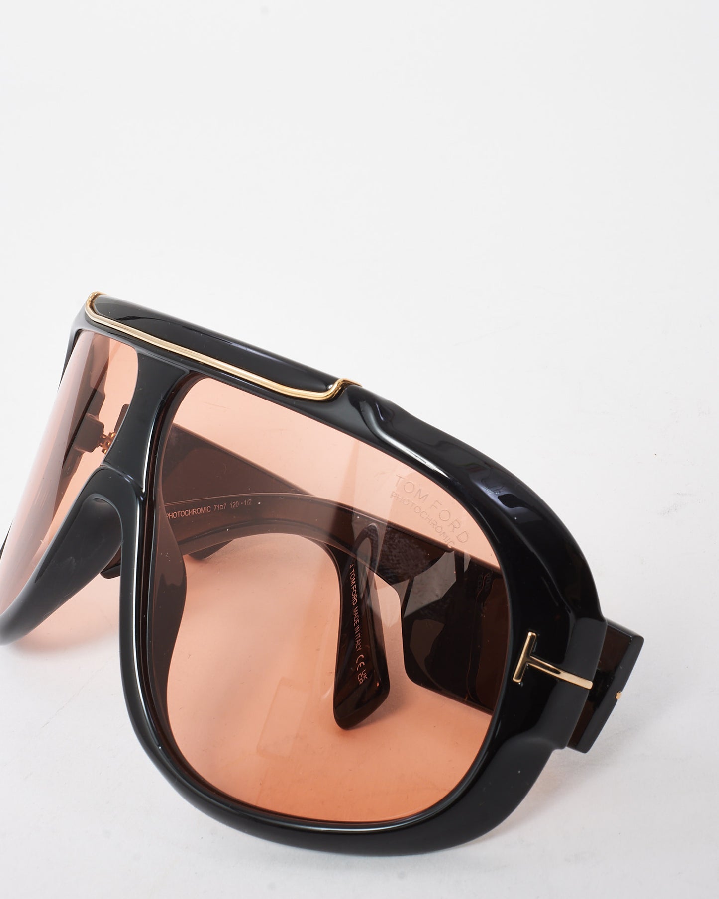 Tom Ford Brown Oversize Rellen TF1093 72MM Wrap Sunglasses