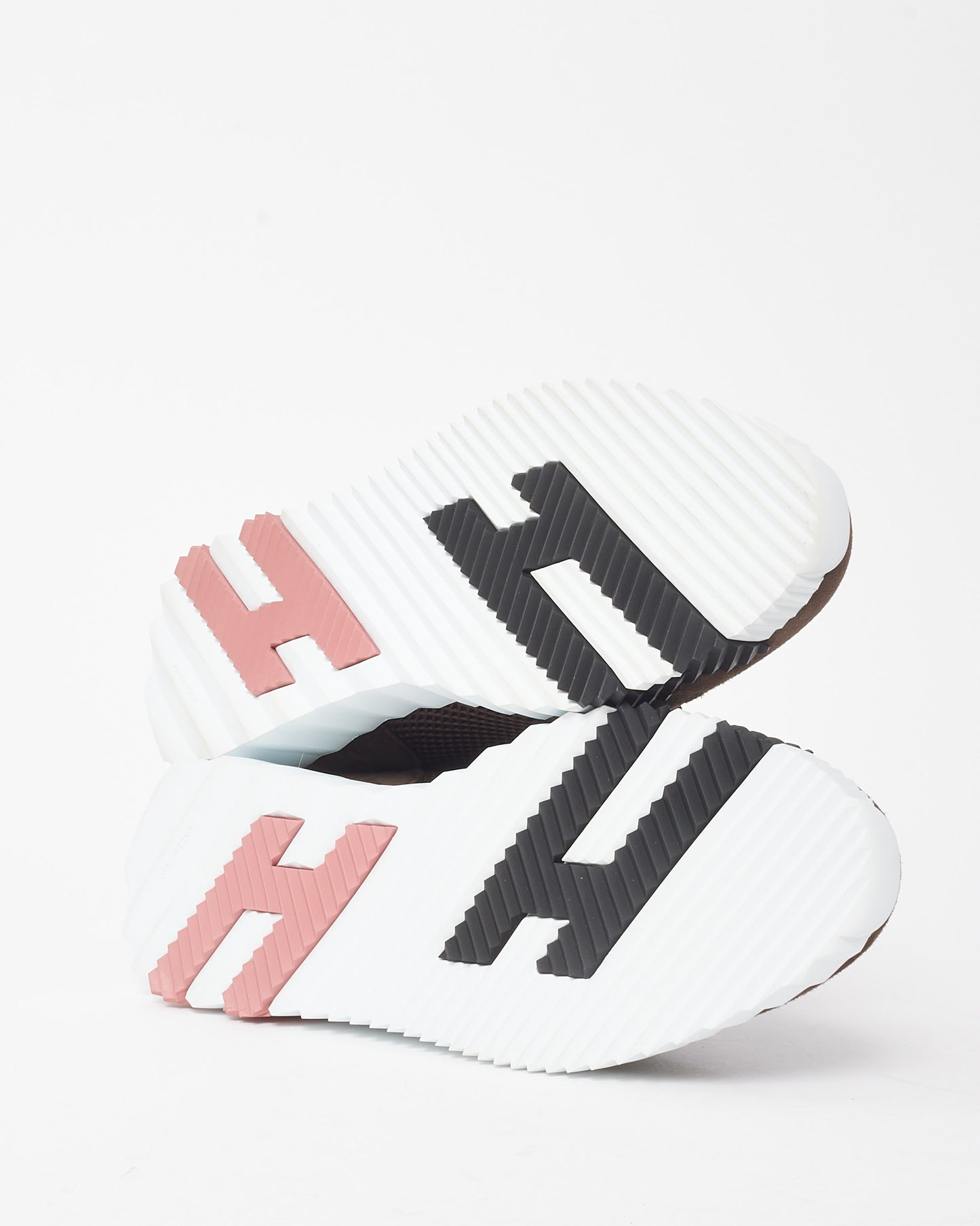 Hermès Women's Brown Suede Pink H Bouncing Sneakers - 41