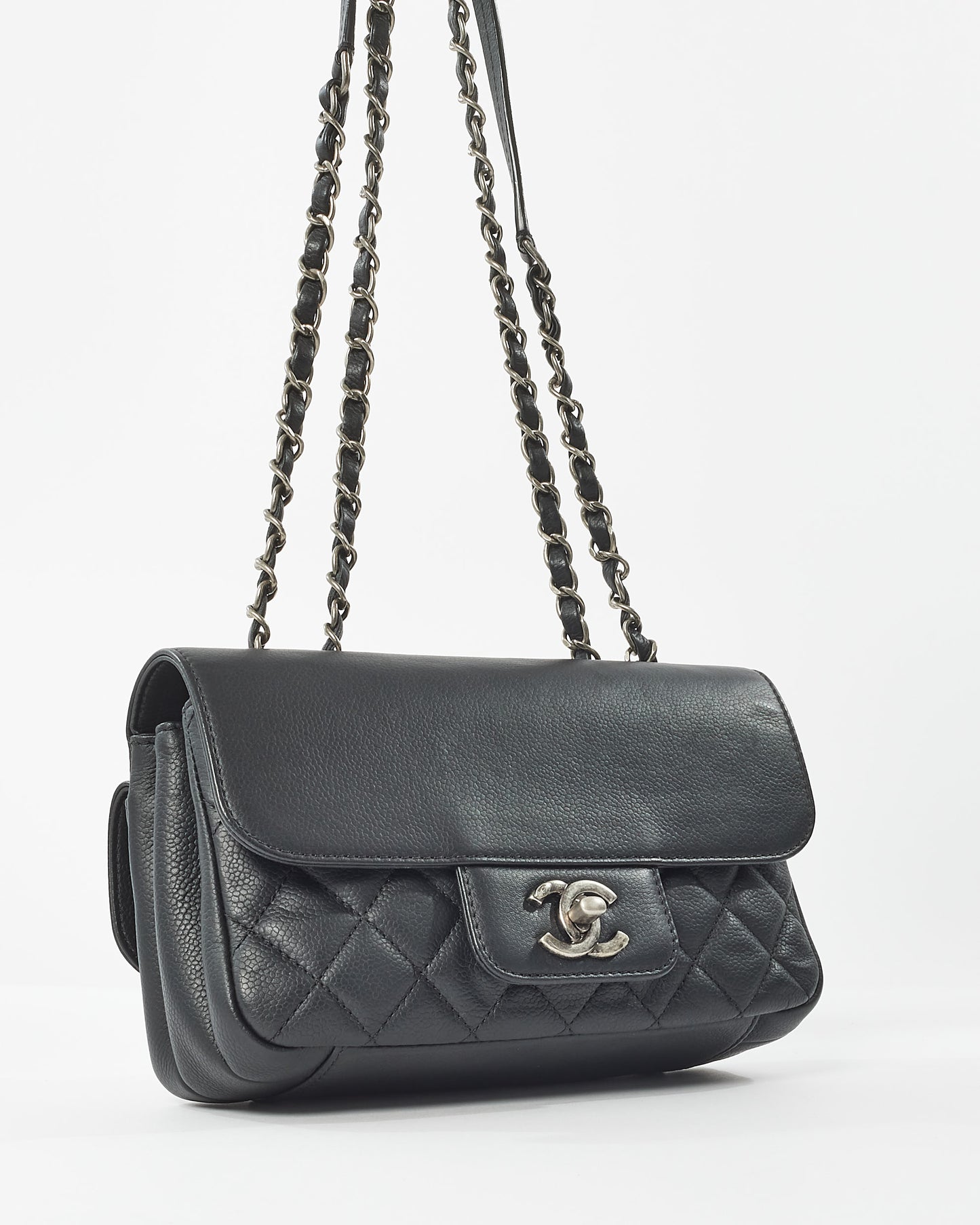 Chanel Black Leather "All About" Small Flap Bag