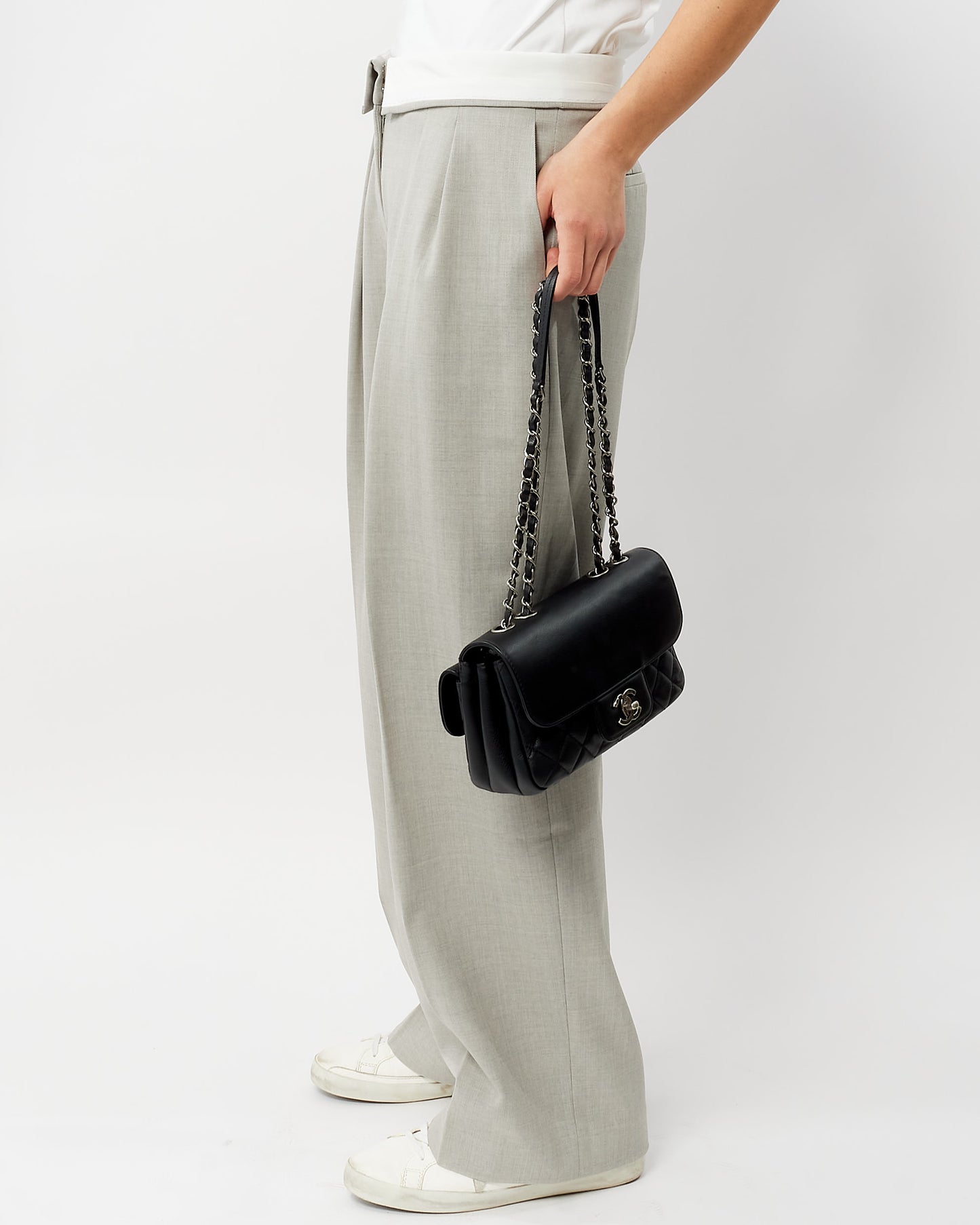 Chanel Black Leather "All About" Small Flap Bag