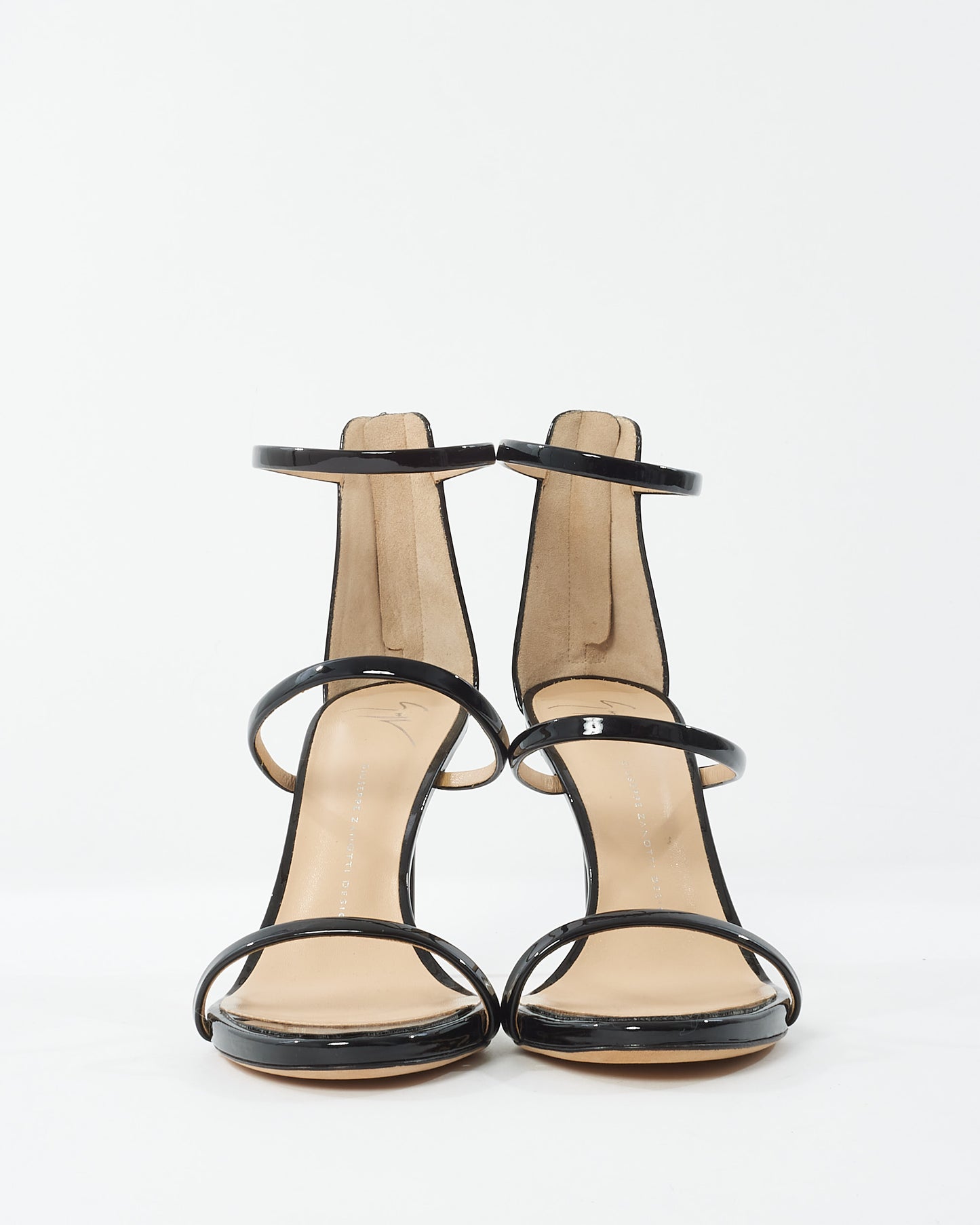 Giuseppe Zanotti Black Patent Leather Harmony Sandals - 41