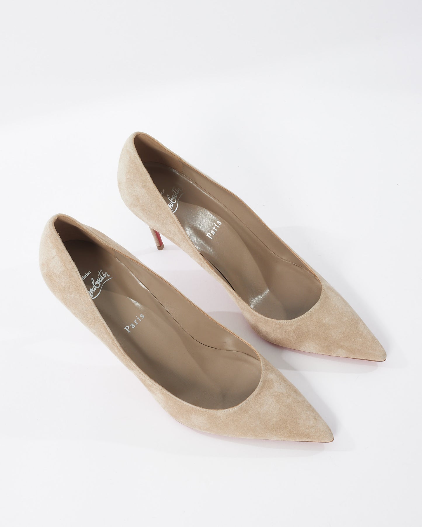 Christian Louboutin Beige Suede Kate 85mm Pumps - 41