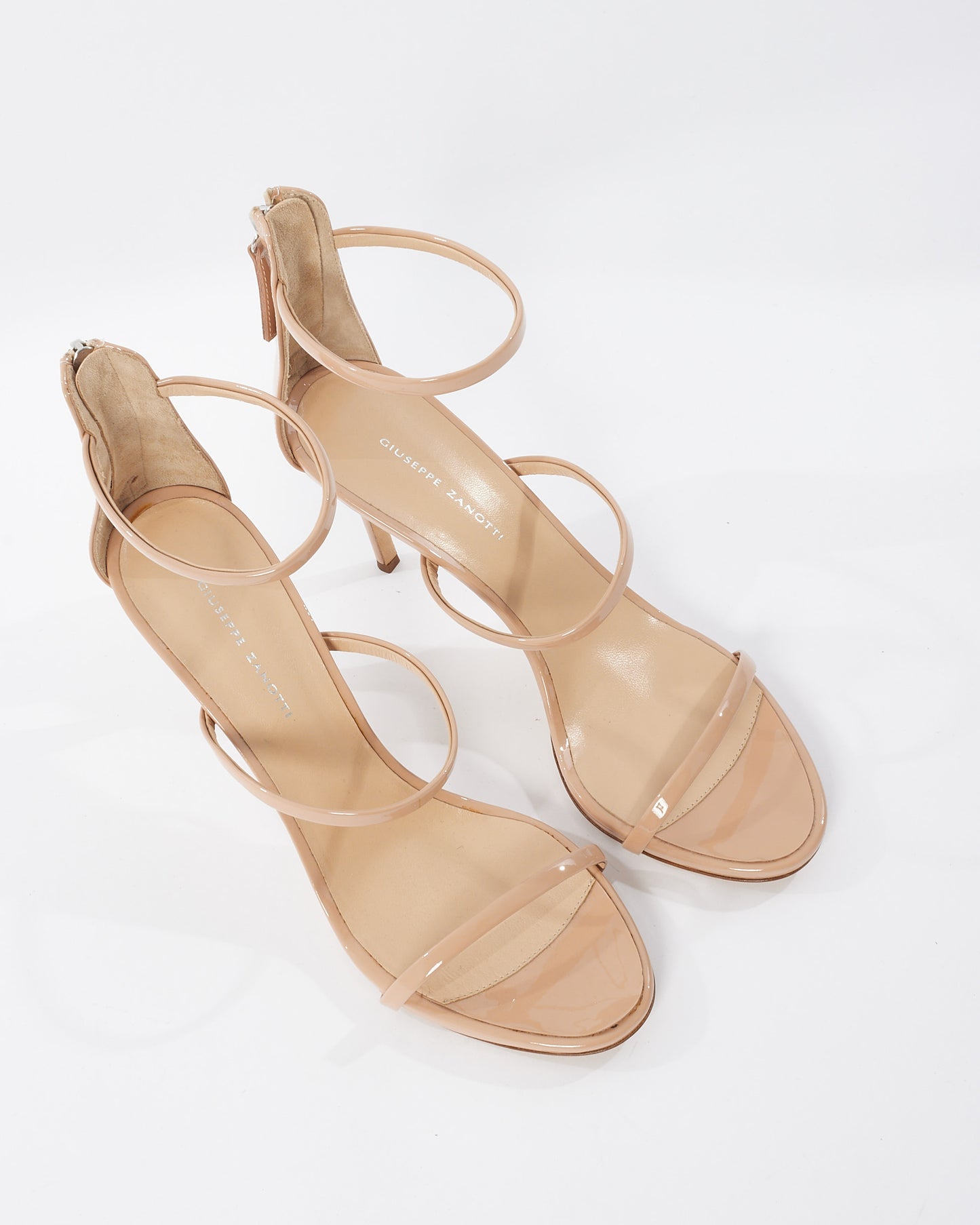 Giuseppe Zanotti Beige Patent Leather Harmony Sandals - 41