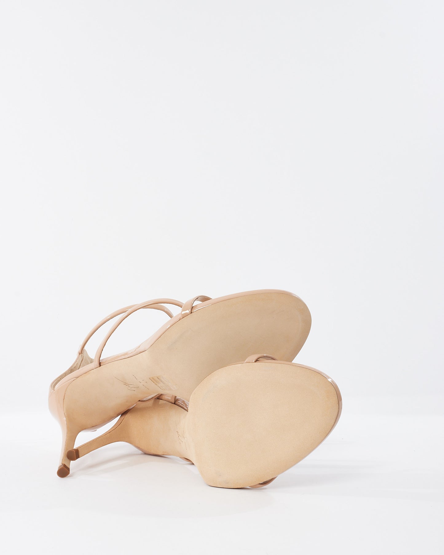 Giuseppe Zanotti Beige Patent Leather Harmony Sandals - 41