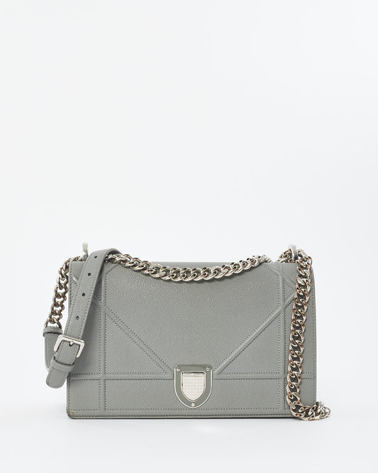 Dior Grey Leather Cannage Dioramma Shoulder Bag