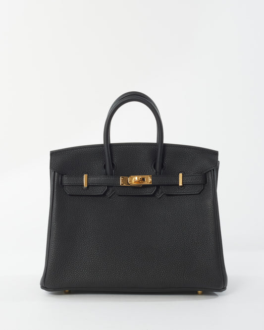 Hermès Black Togo Leather Birkin 25 GHW