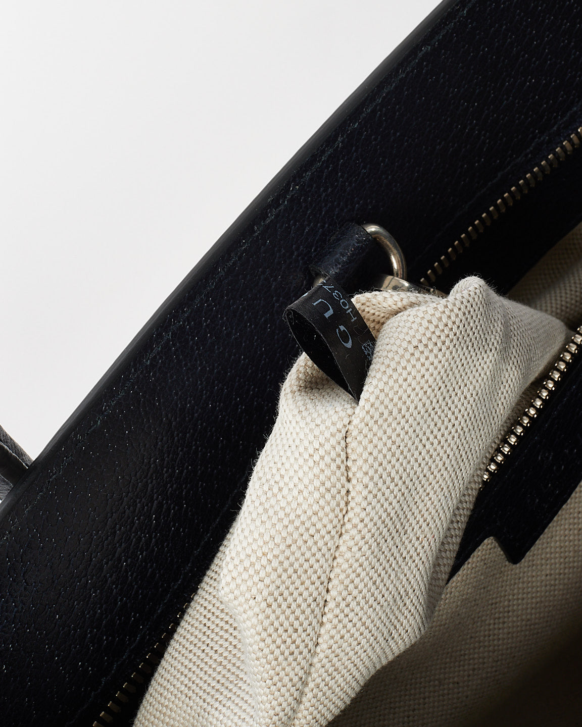 Gucci Navy & Beige Monogram GG Coated Canvas Medium Tote Bag w/ Web Strap