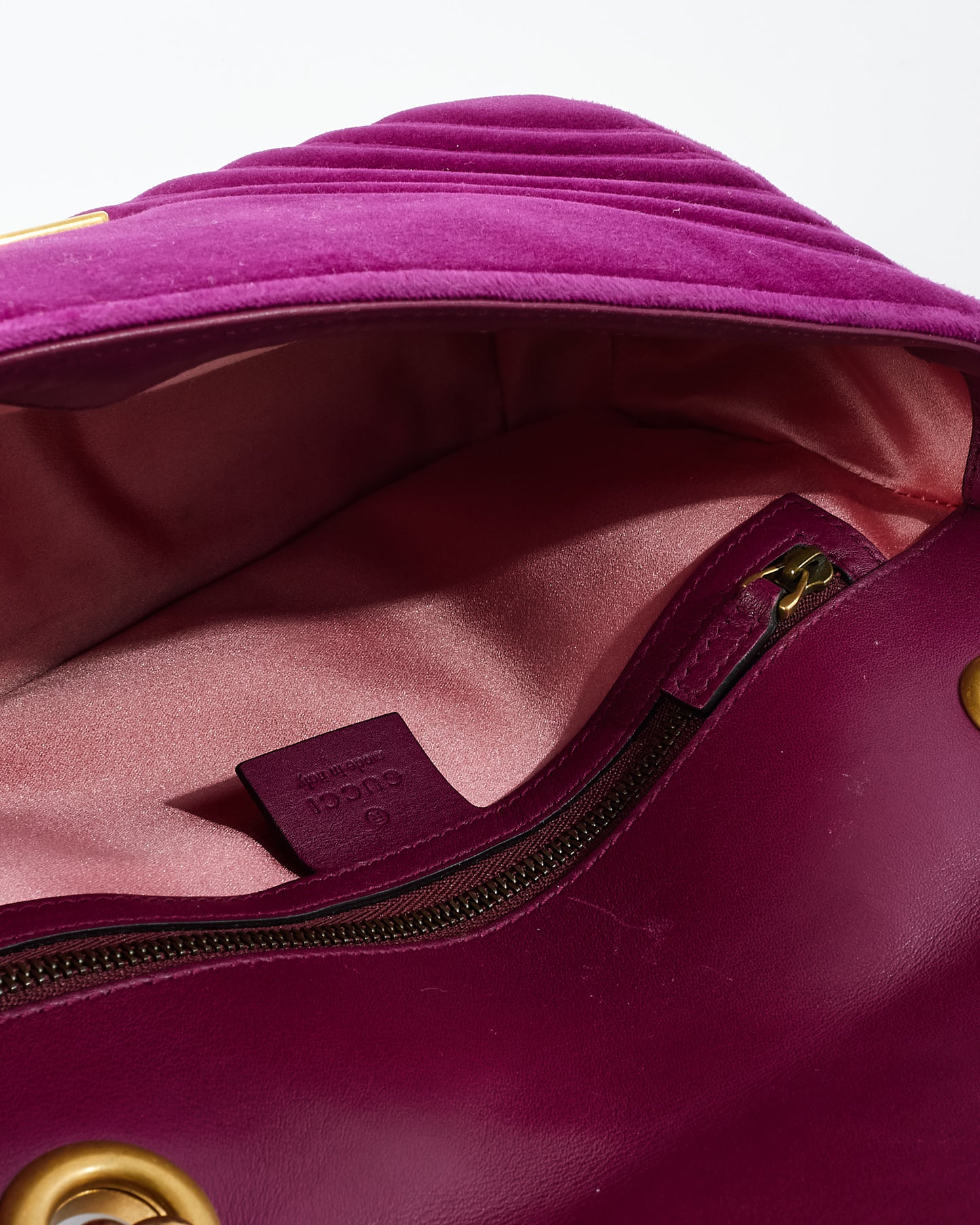 Gucci Purple Velvet Marmont Small Shoulder Bags