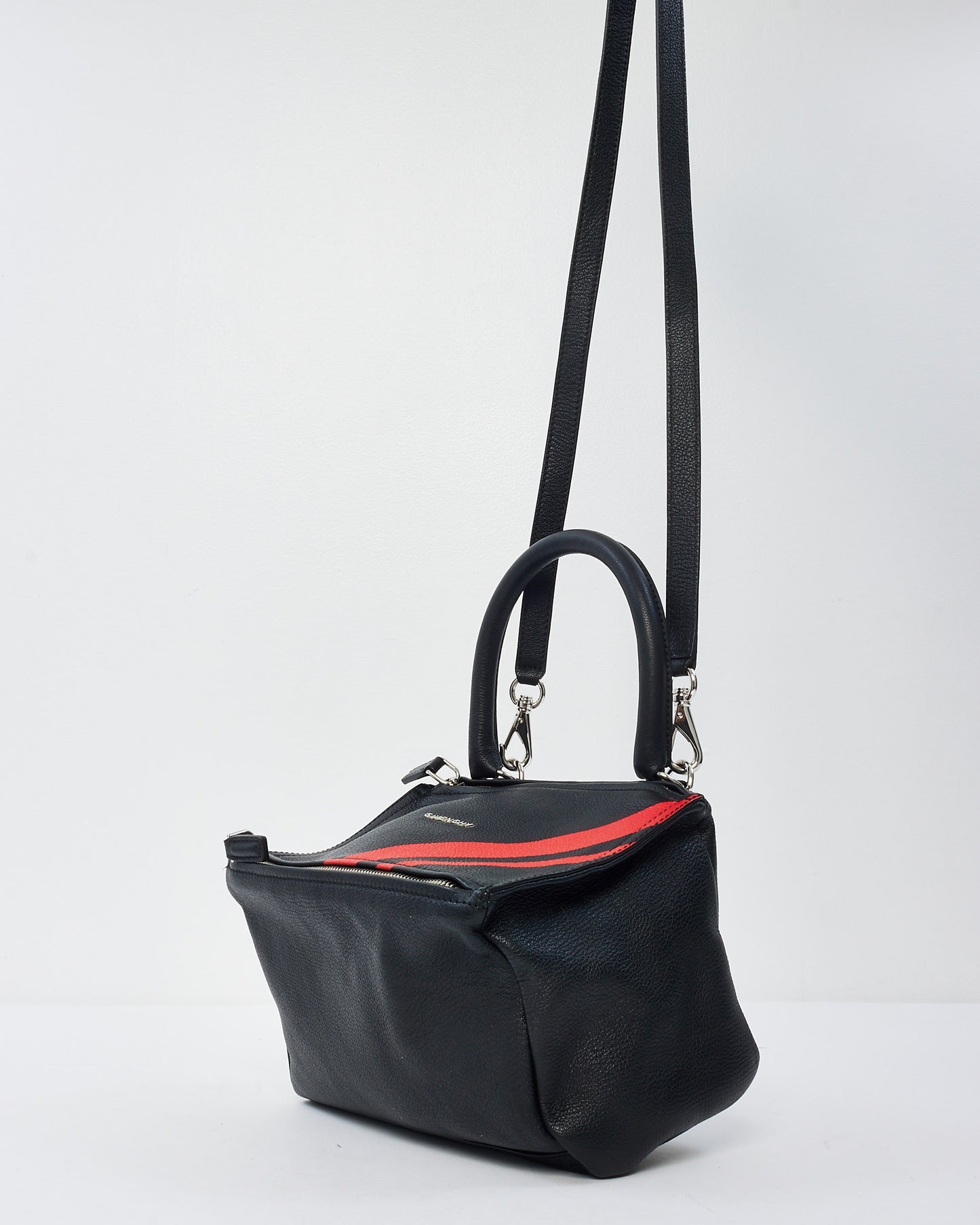 Givenchy Black & Red Stripe Leather Small Pandora Bag