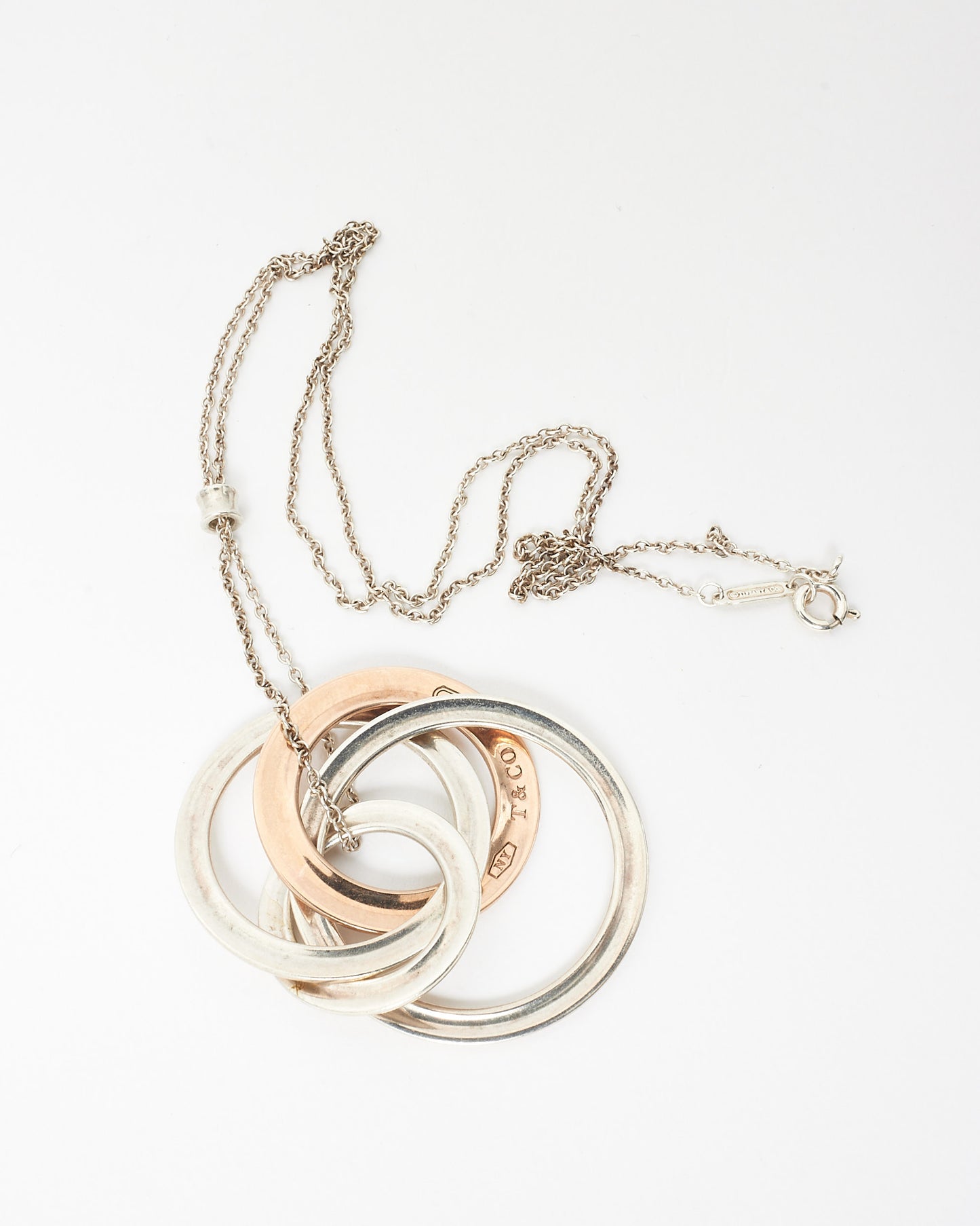 Tiffany & Co. Two Tone 1837 Interlocking Circles Pendant Necklace