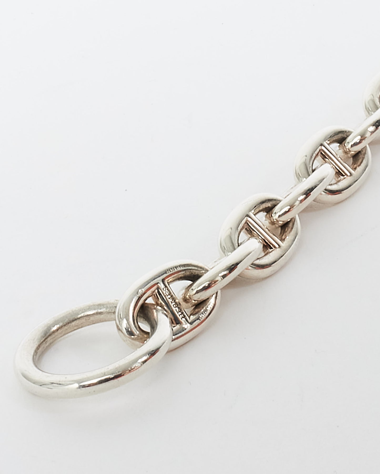 Hermès Sterling Silver Chaîne d'Ancre Bracelet - Size 13