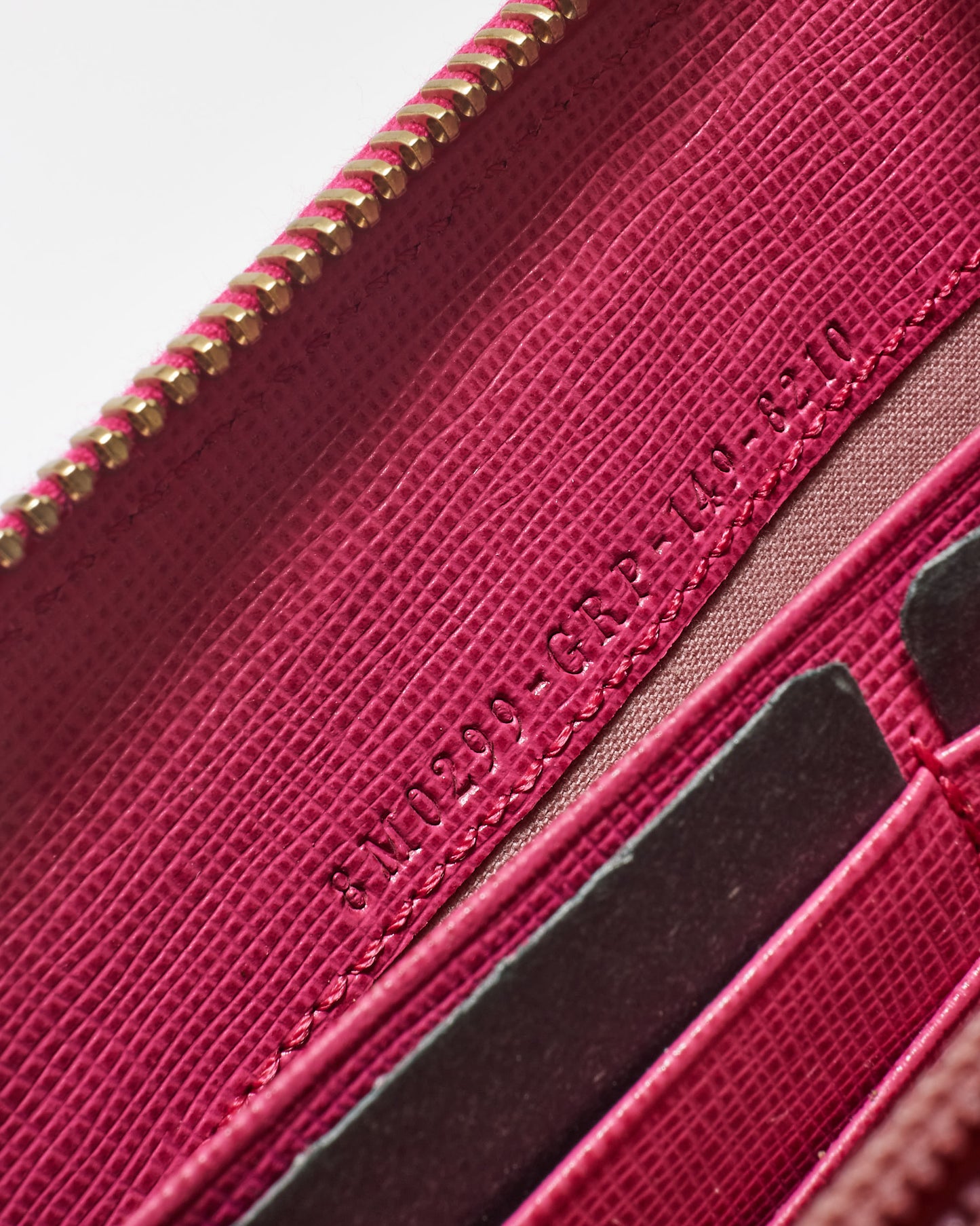 Fendi Zucca Coated Canvas & Fuschia Long Zip Wallet