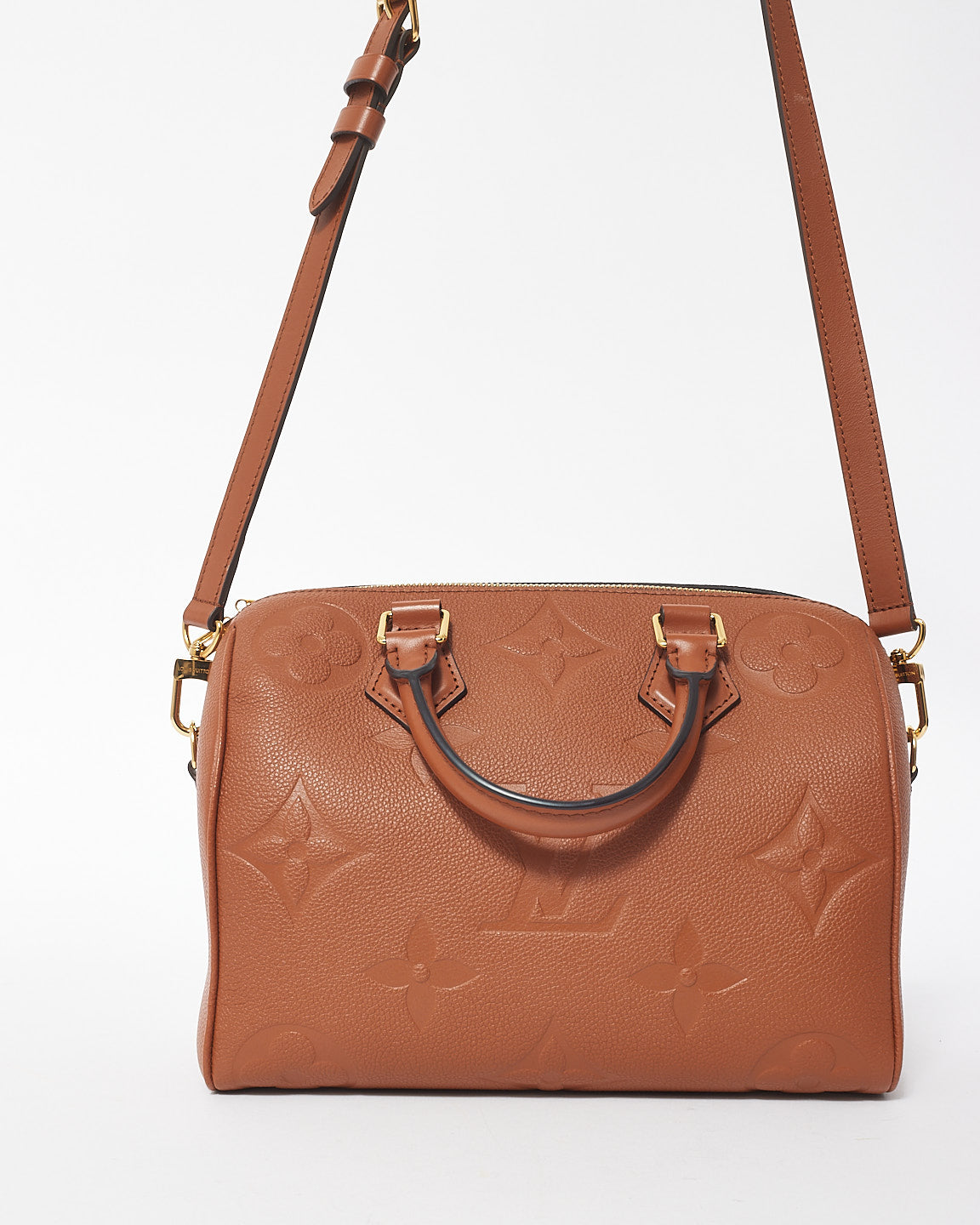 Louis Vuitton Cognac Giant Monogram Empreinte Leather Bandoulière Speedy 25