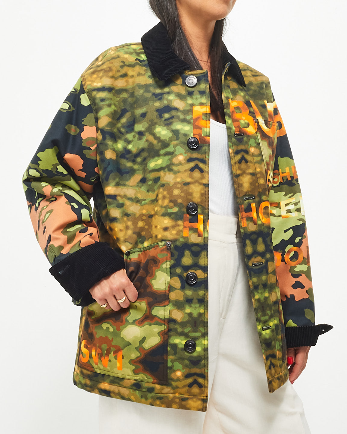 Buy Burberry Camo Orange Graphic Men's Bomber Jacket S