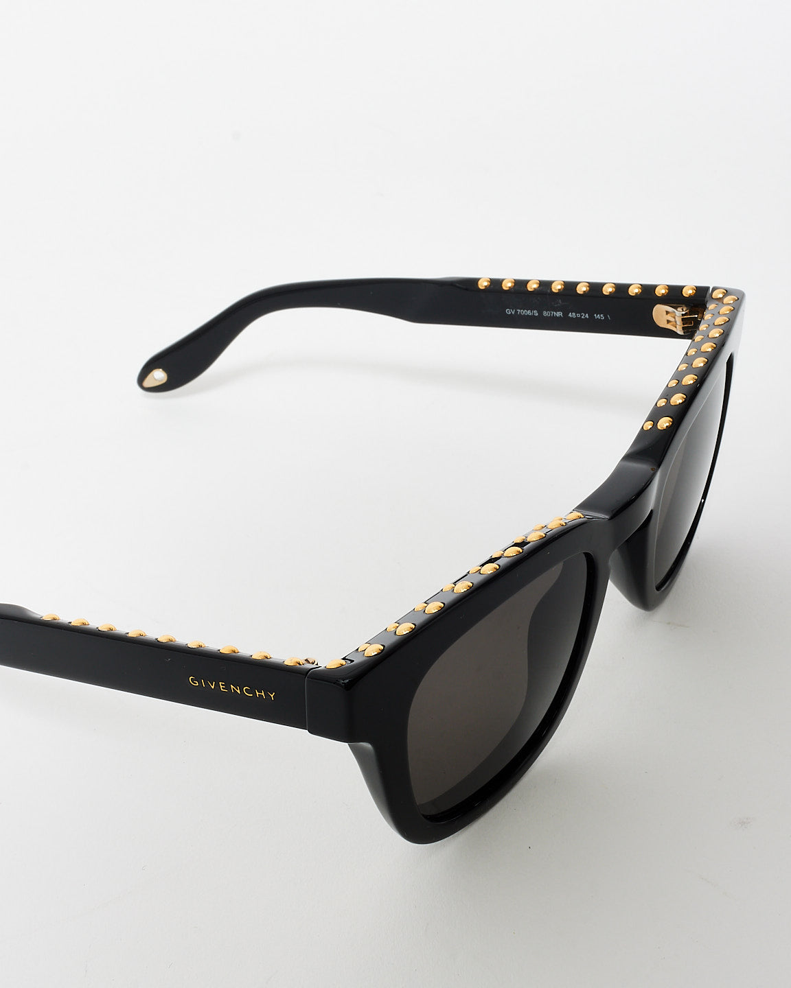 Givenchy Black Acetate & Gold Studded GV 7006/S Wayfarer Sunglasses