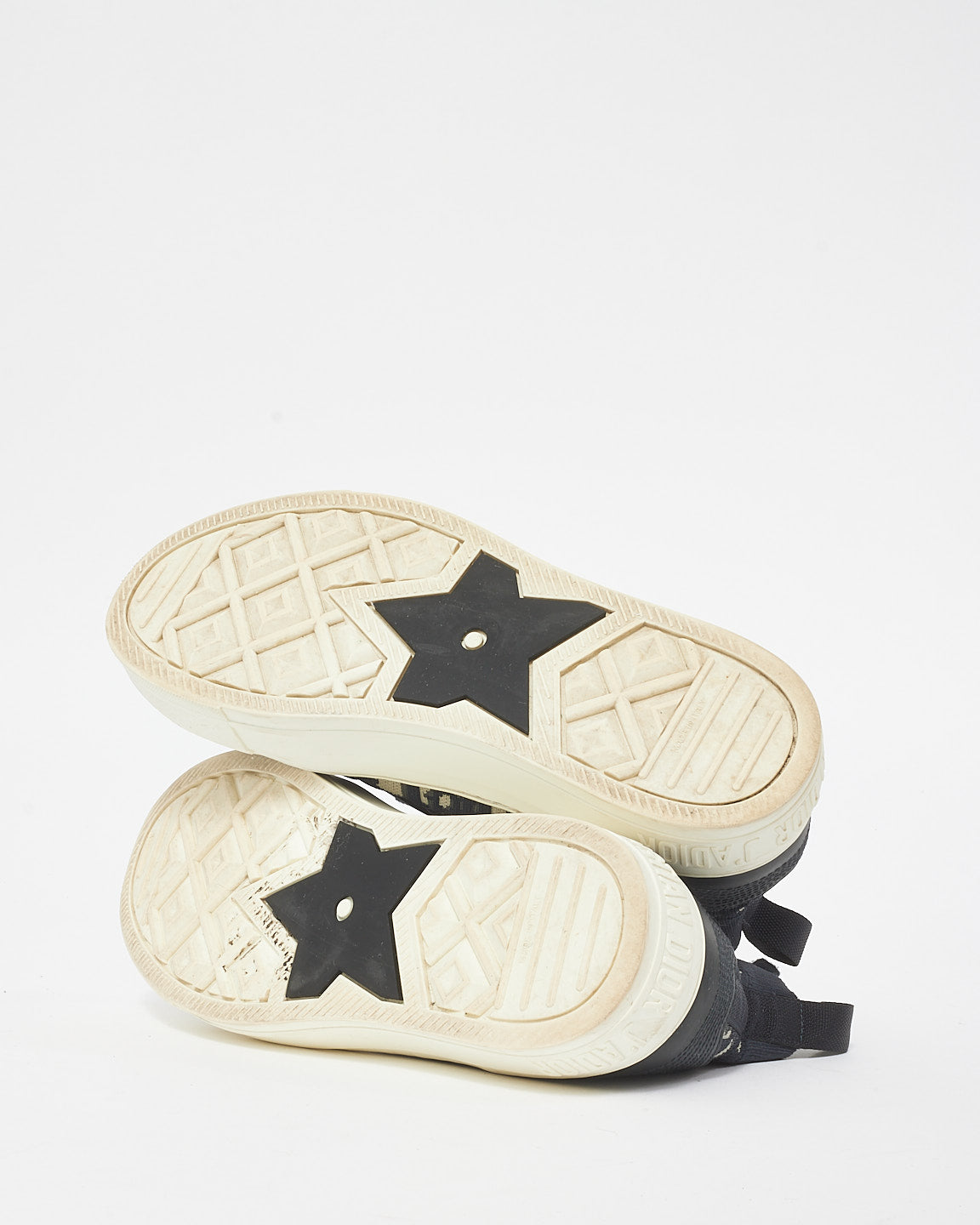 Dior Navy Blue & White Oblique Knit High Top Walk'N'Dior Sneakers - 36.5