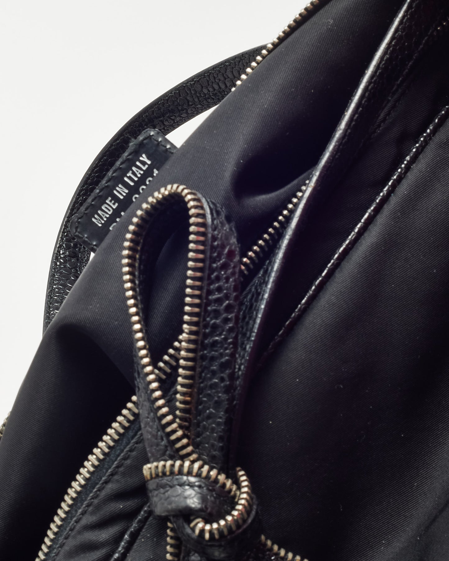 Dior Nylon and Leather Trim 2000's Zipper Bow E/W Bowler Shoulder Bag