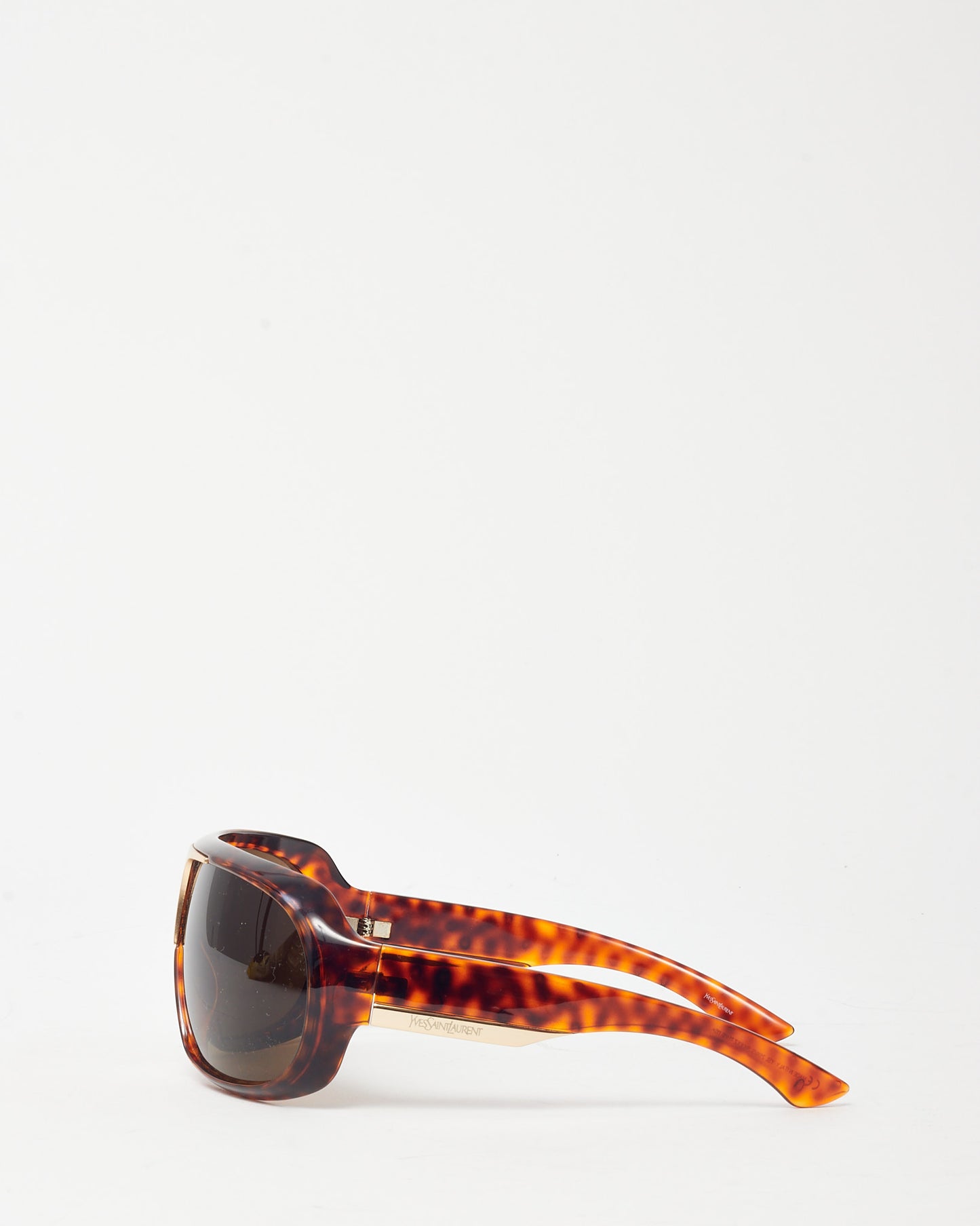 Saint Laurent Vintage Brown Tortoise YSL 2199/S Mask Sunglasses