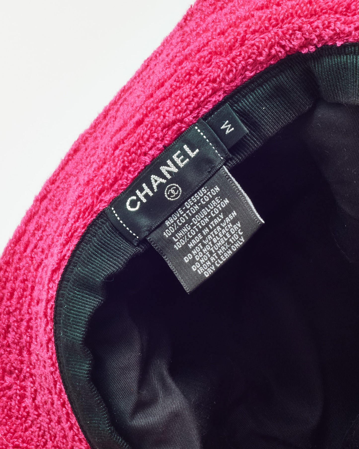 Chanel Green and Pink CC Logo Terry Cloth Bucket Hat - M