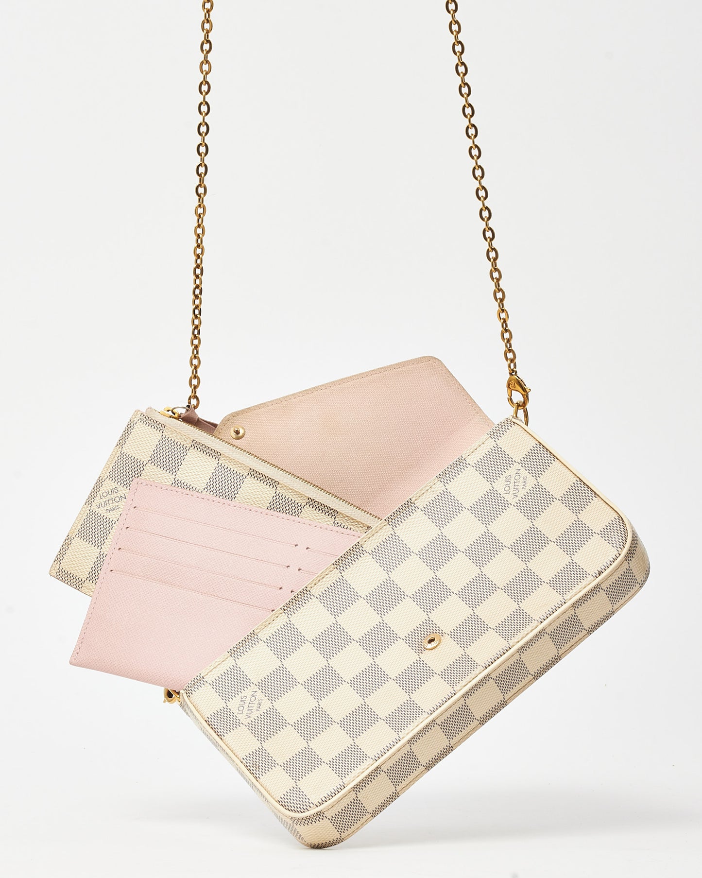 Louis Vuitton Damier Azur Coated Canvas Felicie Pochette Crossbody Bag