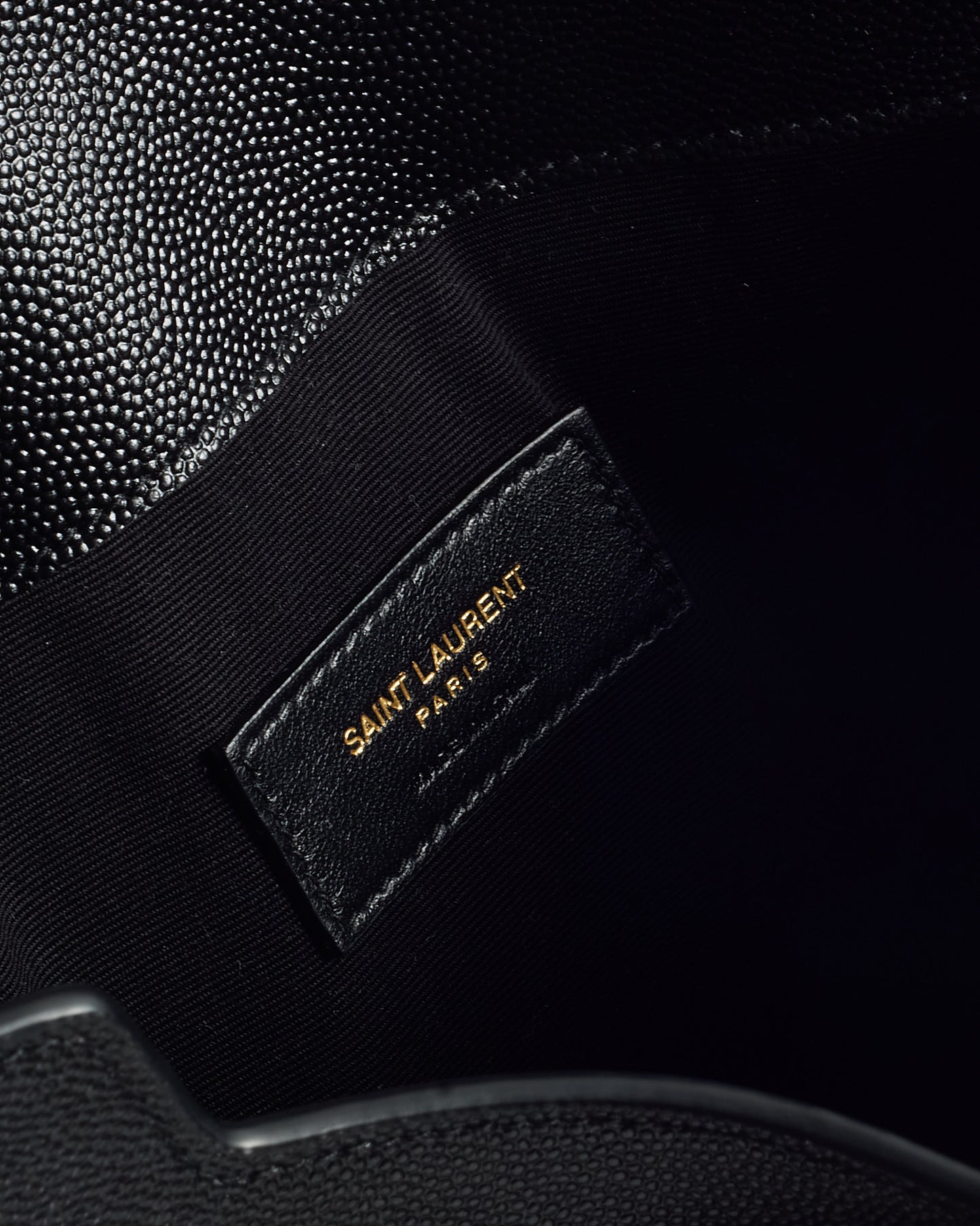 Saint Laurent Black Grained Leather GHW YSL Uptown Clutch