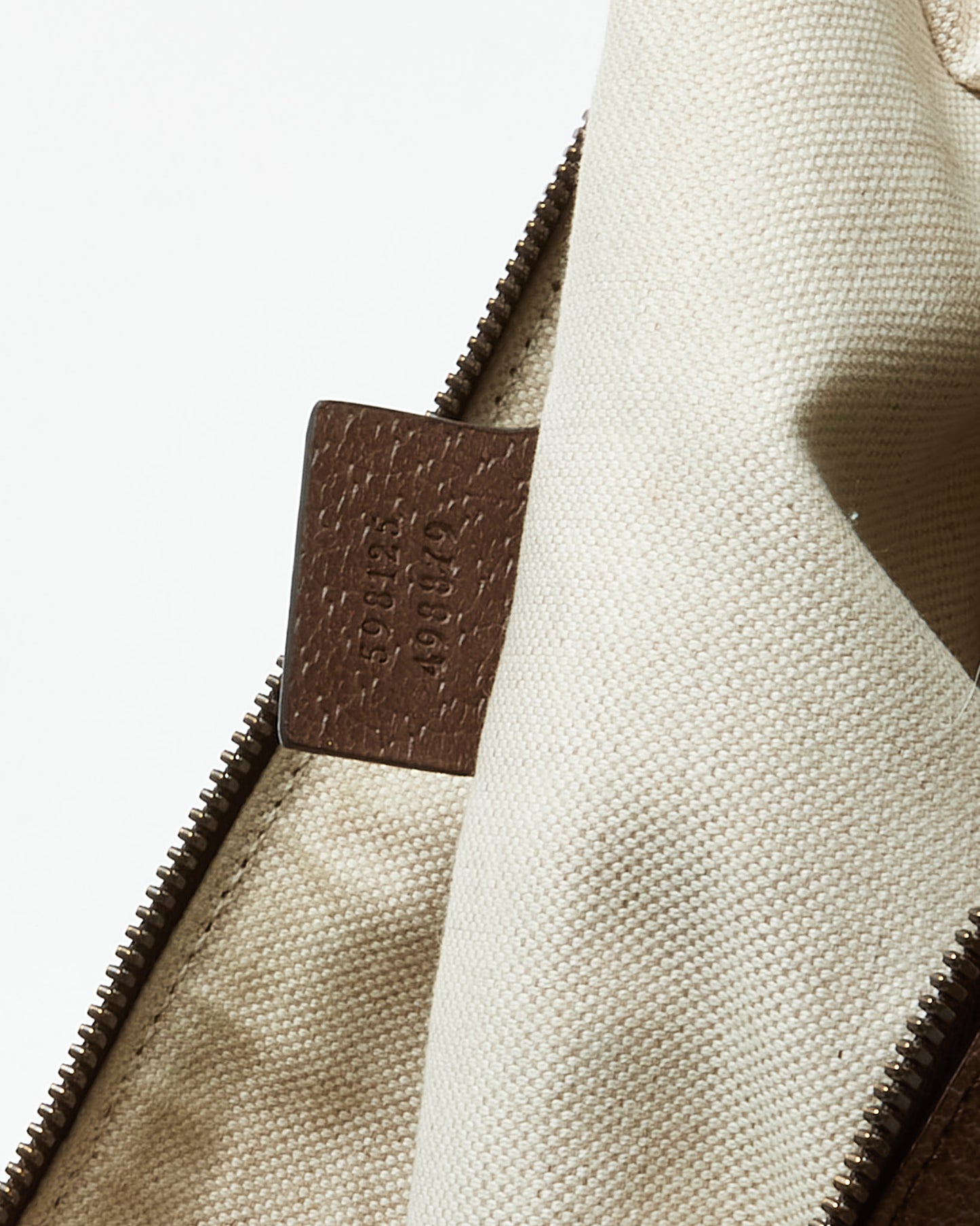 Gucci Beige and Beige Monogram GG Supreme Canvas Small Web Ophidia Half Moon Hobo Bag