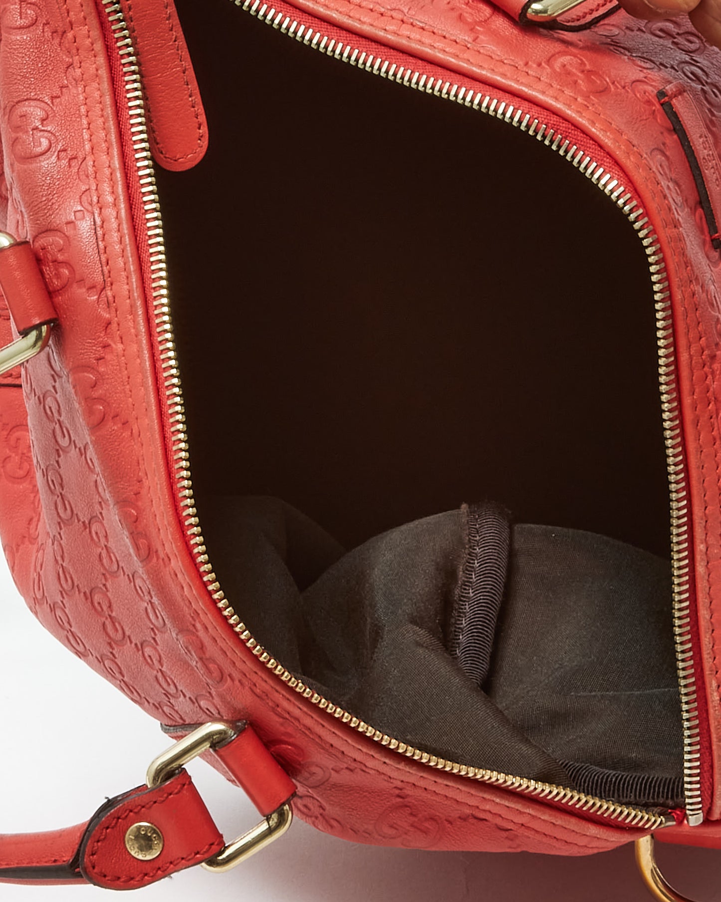 Gucci Red Monogram Guccissima Leather Medium Joy Boston Bag