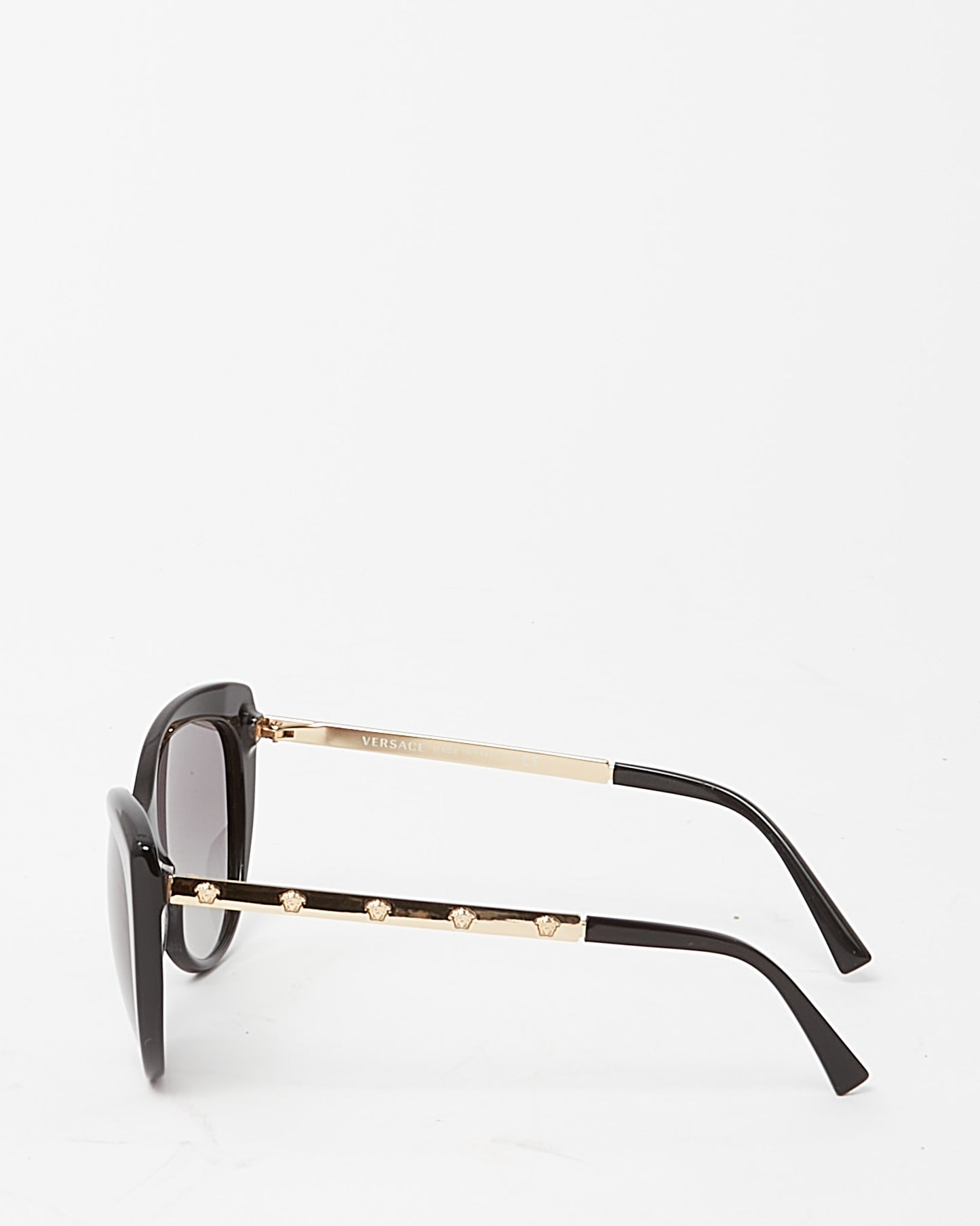 Versace Black and Gold Acetate MOD 4348 Cat Eye Sunglasses