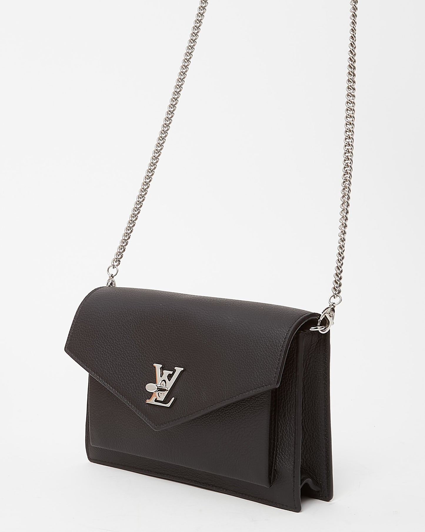 Louis Vuitton Black Calf Leather Mylockme SHW Chain Pochette Bag