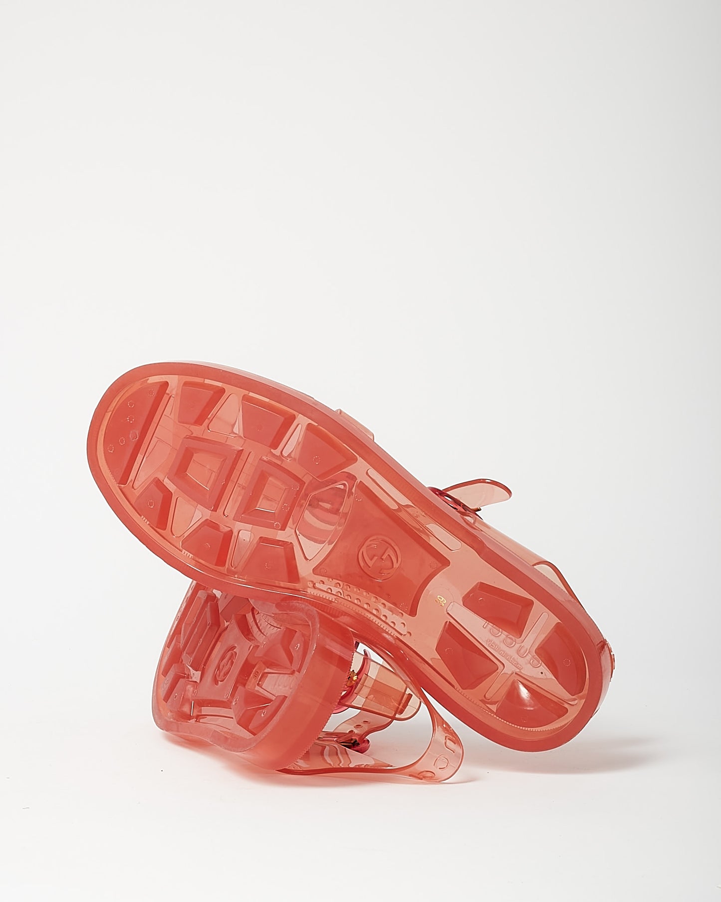 Gucci Orange/Pink Rubber Jelly GG Logo Fisherman Sandals - 39