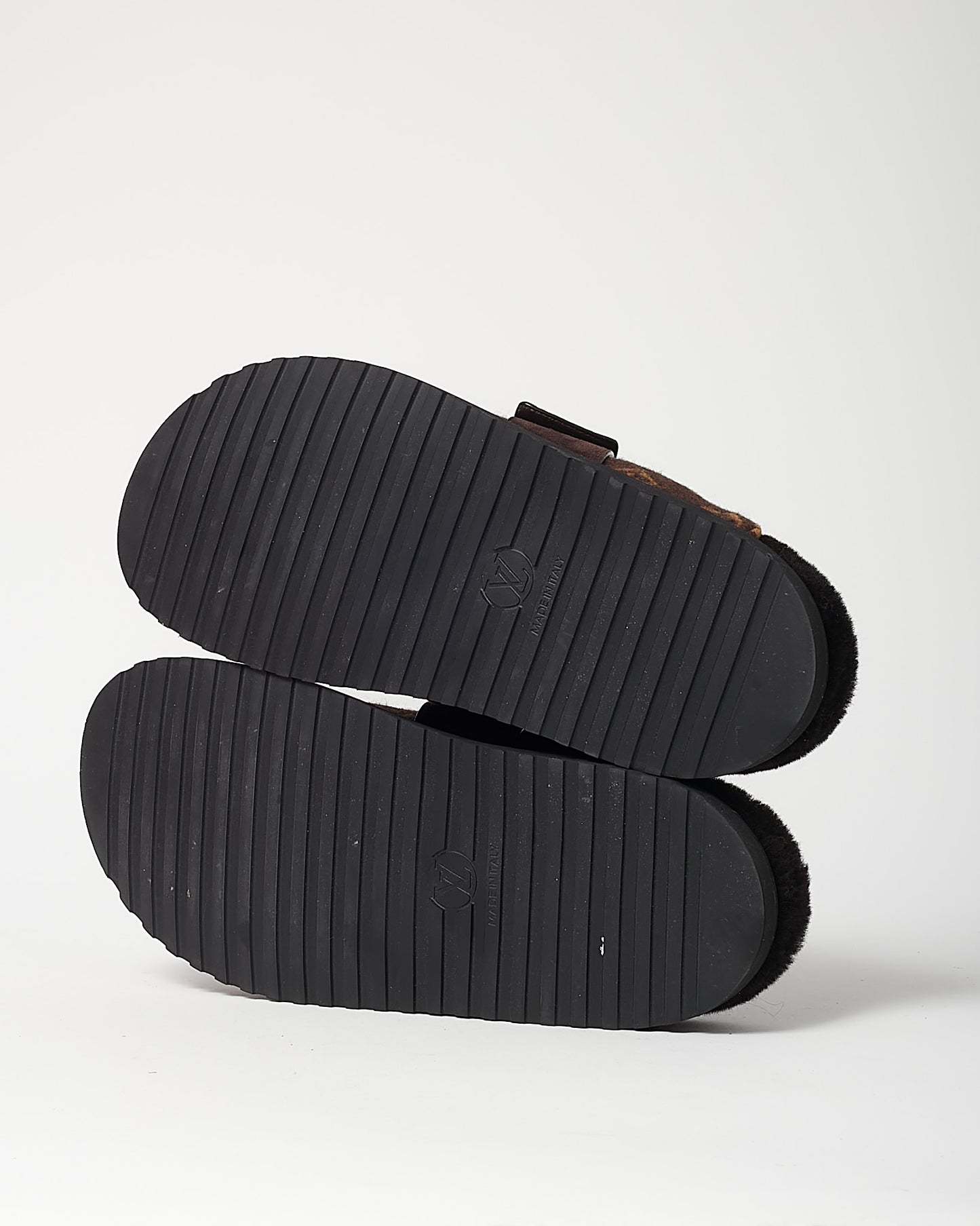 Louis Vuitton Brown Monogram Cashgora Wool LV Cosy Flat Comfort Closed Mules - 41