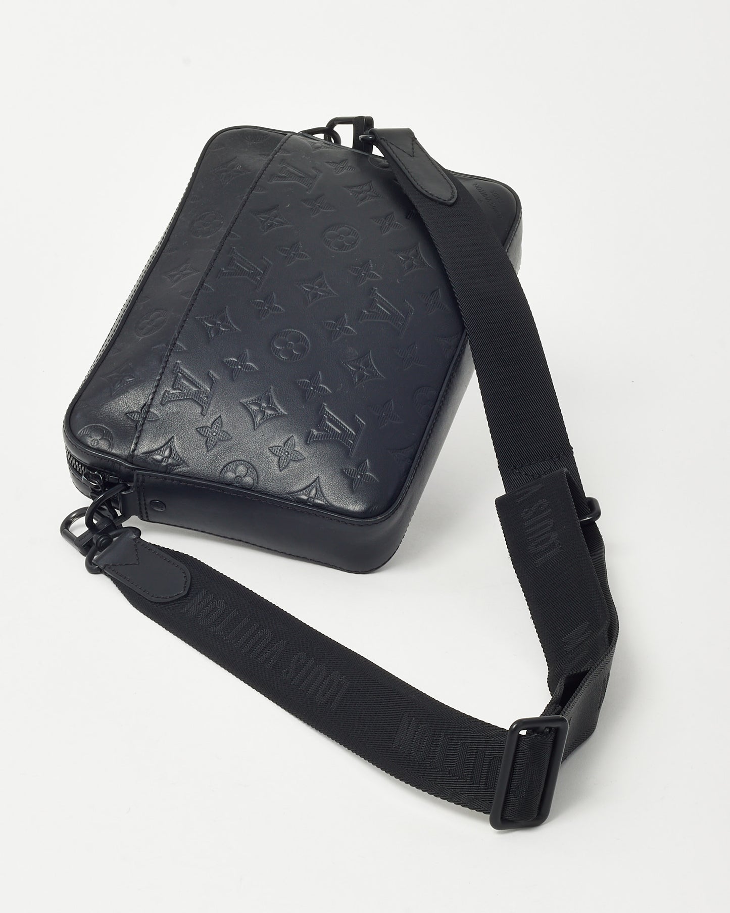 Louis Vuitton Black Monogram Shadow Leather Duo Messenger Bag