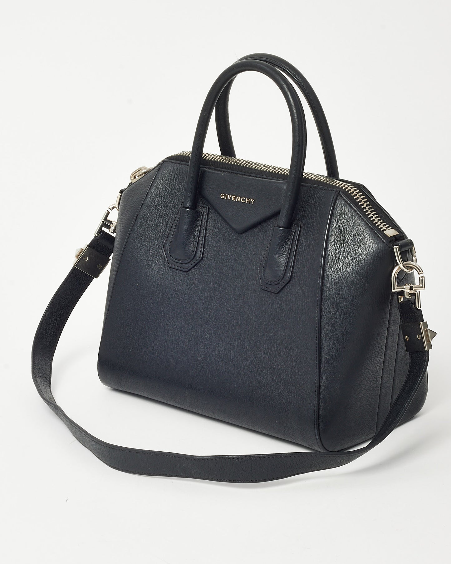 Givenchy Black Pebbled Leather Small Antigona Tote Bag