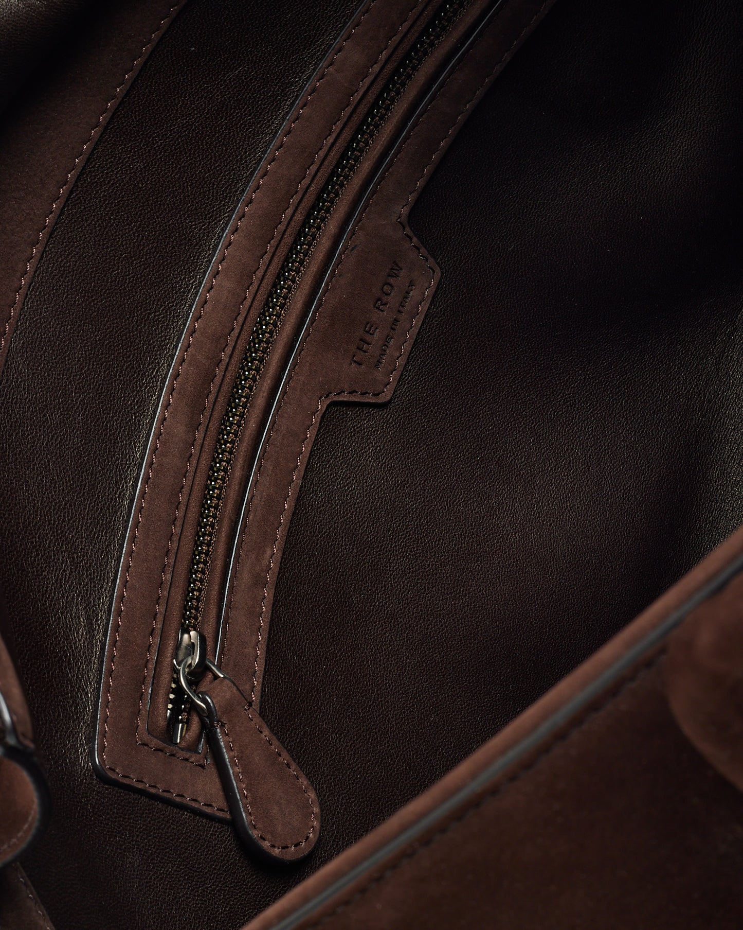 The Row Chocolate Brown Suede Terrasse Shoulder Bag