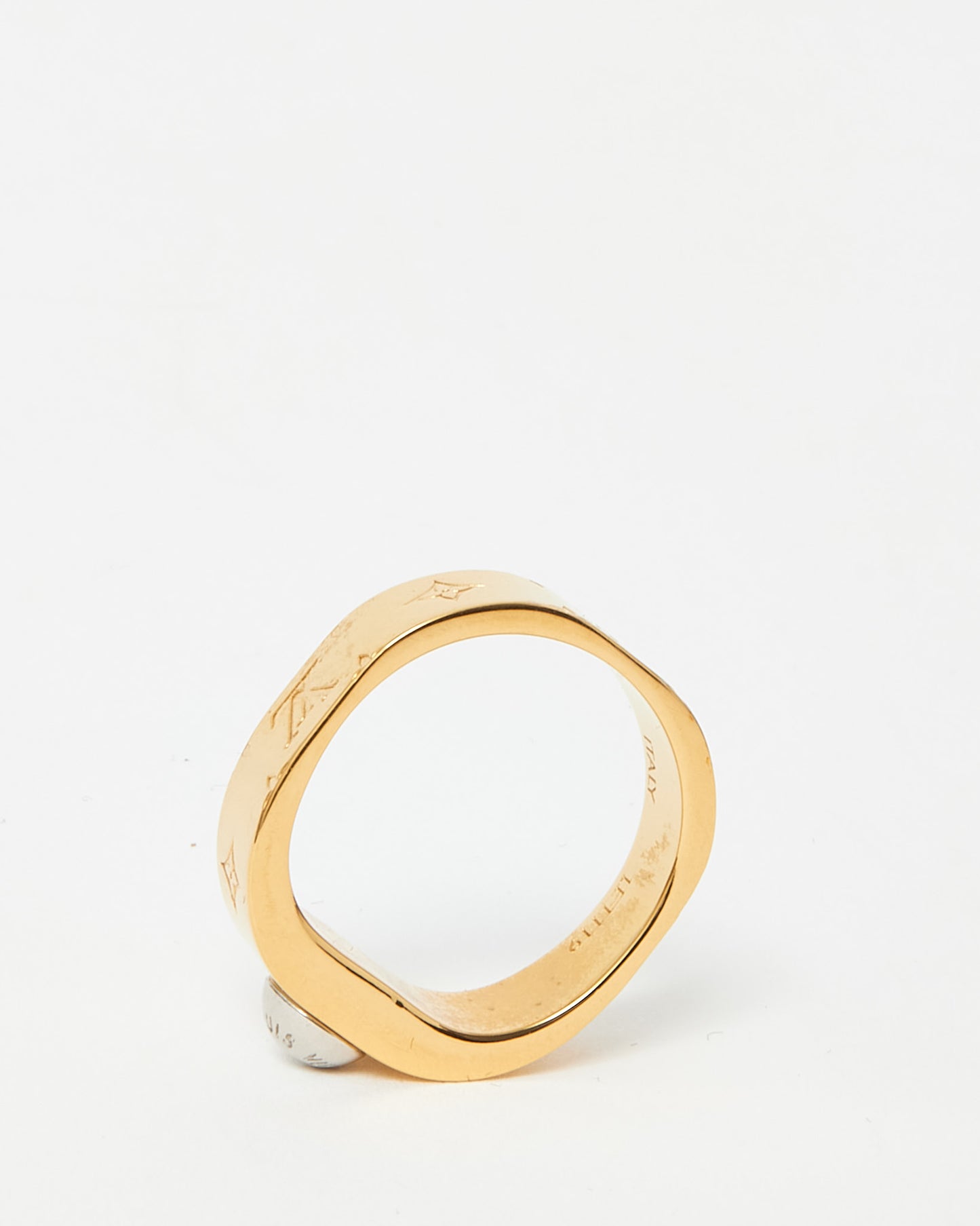 Louis Vuitton Gold Plated Brass Nanogram Ring - 6.5