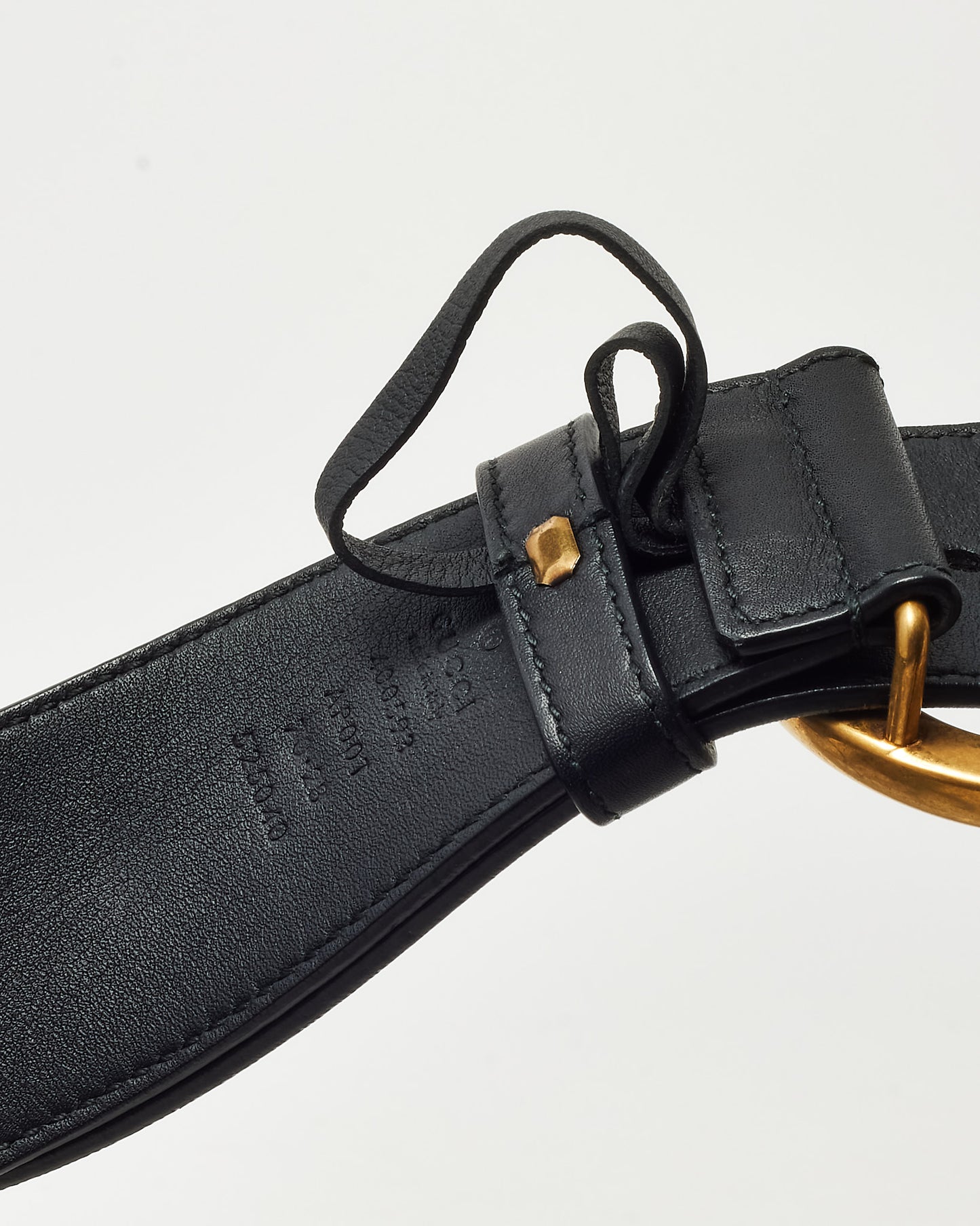Ceinture large Gucci Marmont GG Interlocking en cuir grainé marron, bouclerie argentée - 105/42