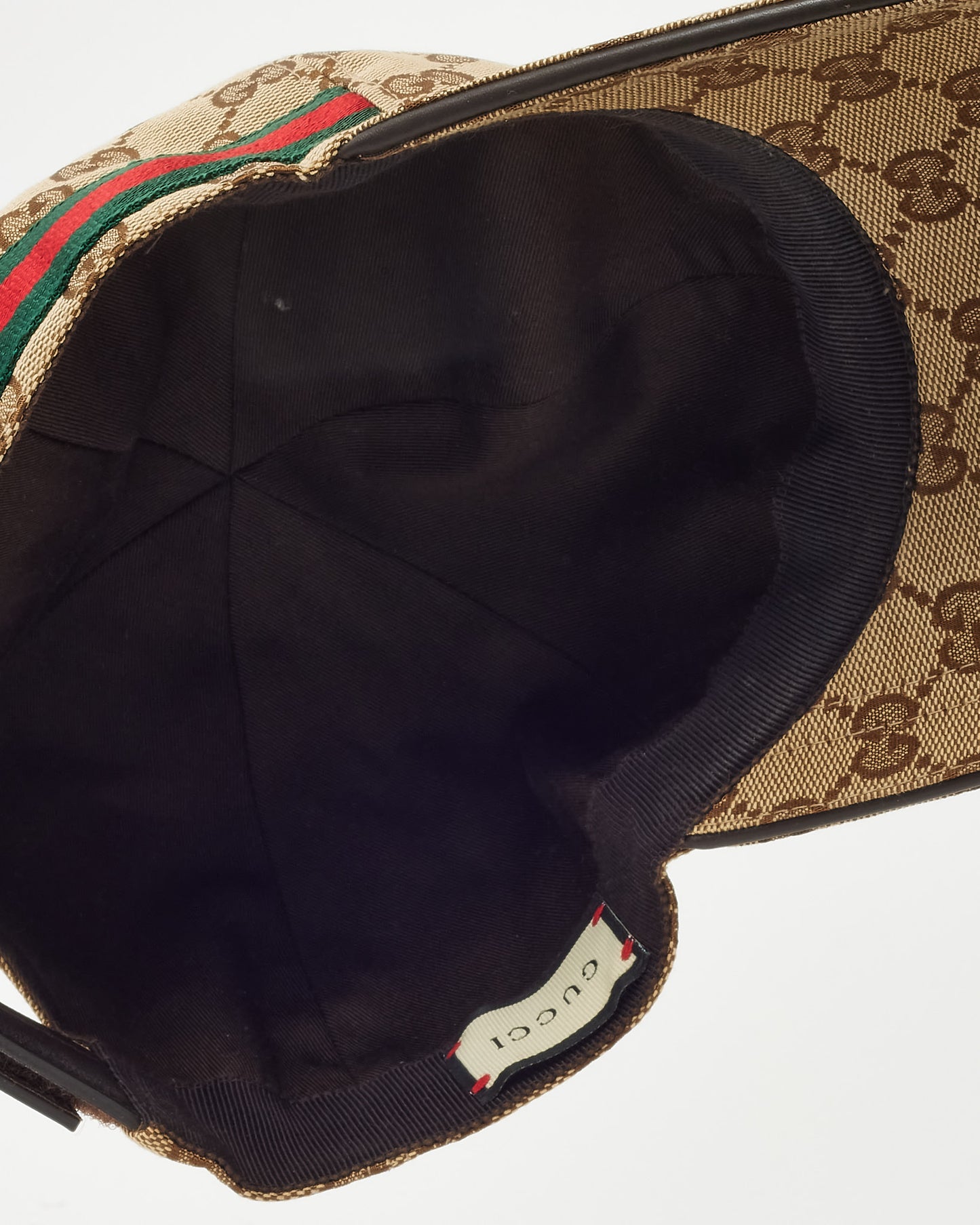 Gucci Brown & Beige Original GG Web Canvas Baseball Hat - L