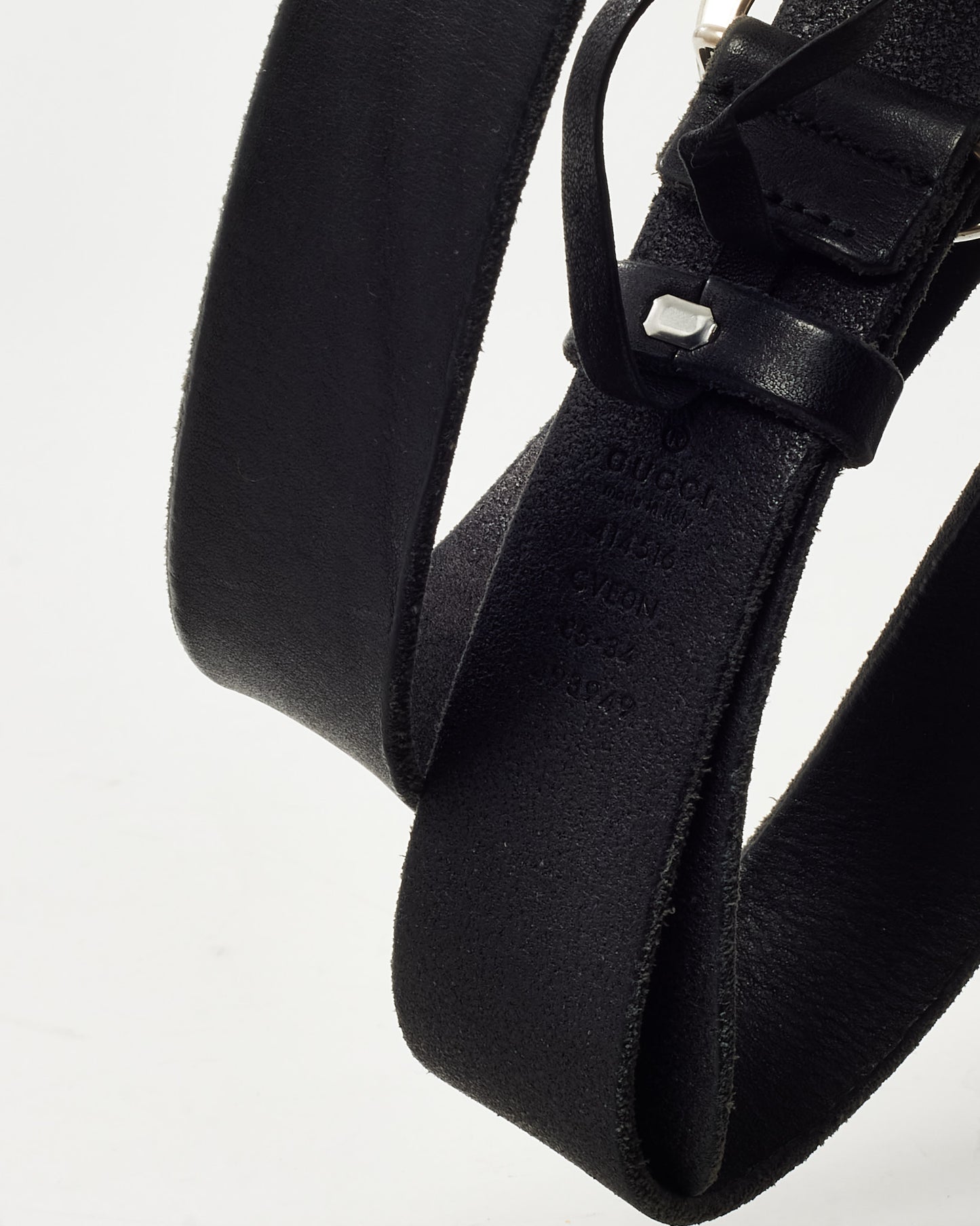 Ceinture large Gucci Marmont GG Interlocking en cuir grainé marron, bouclerie argentée - 105/42