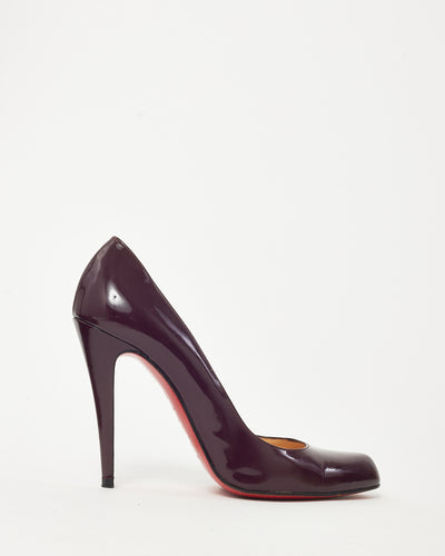 Christian Louboutin Purple Patent Leather Ron Ron 100mm Pumps - 38.5