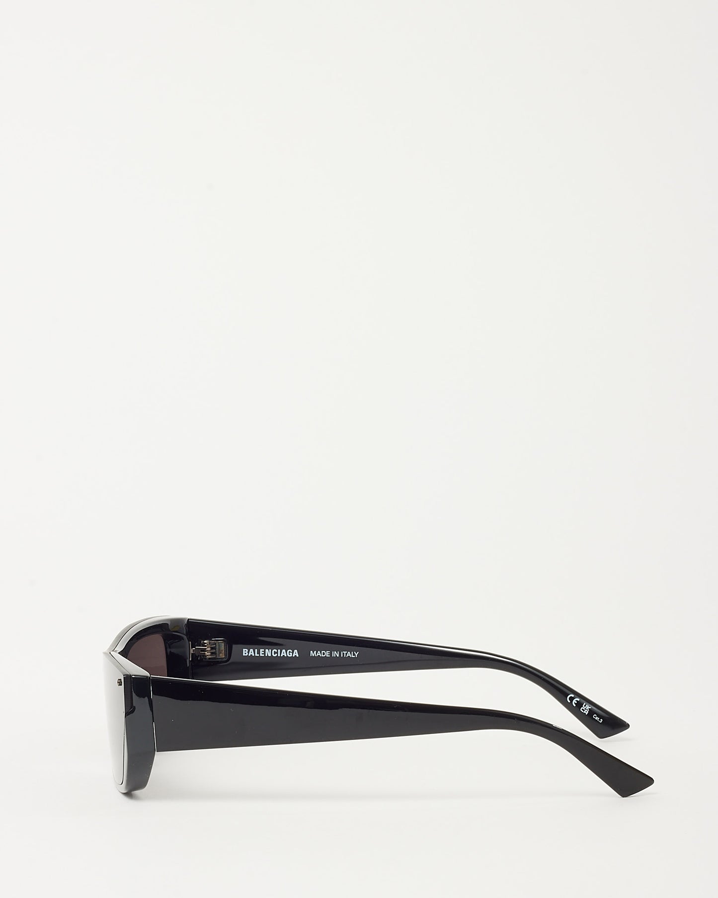 Balenciaga Black Acetate BB0080S Rectangle Logo Sunglasses