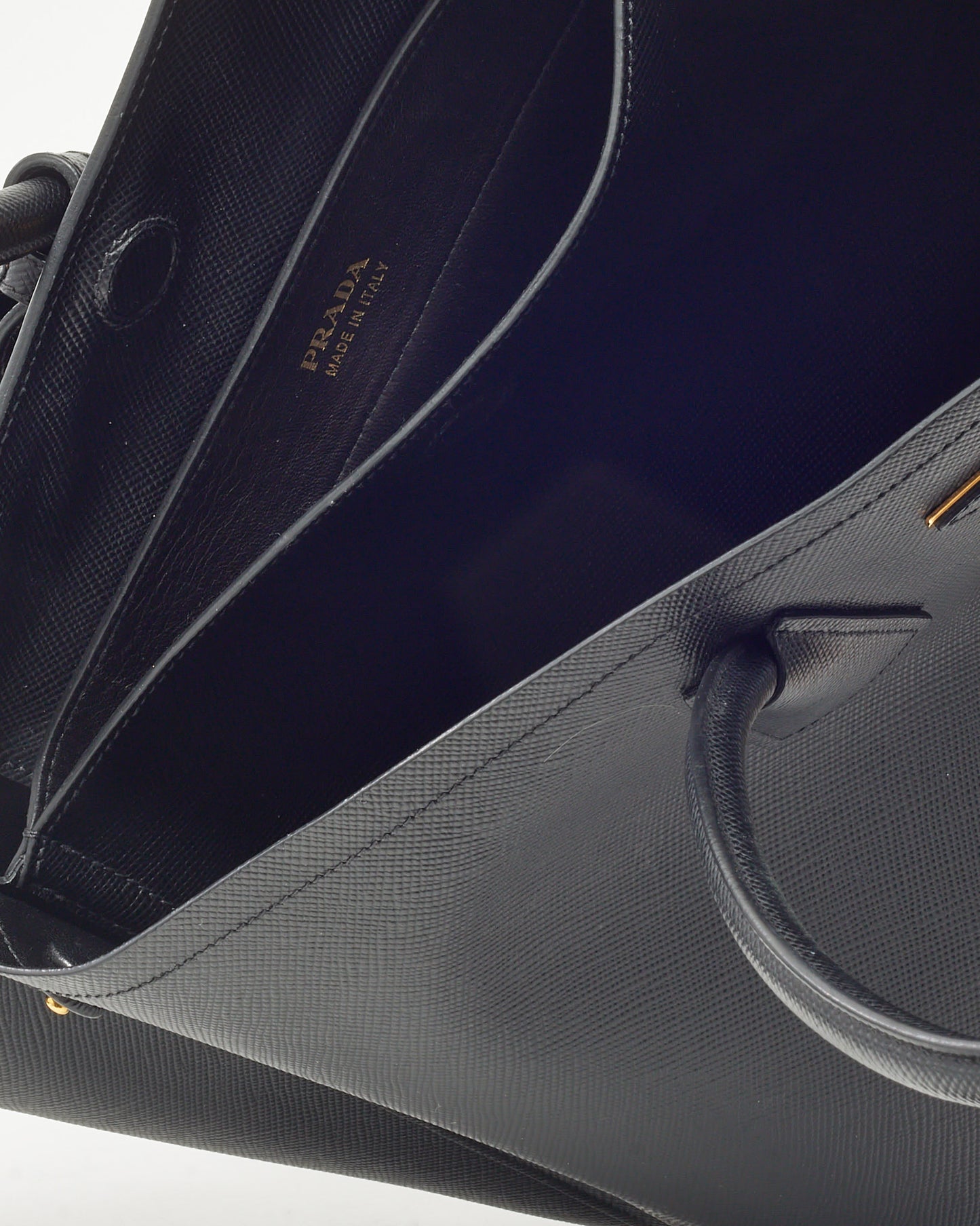 Prada Black Saffiano Leather Large Double Tote Bag