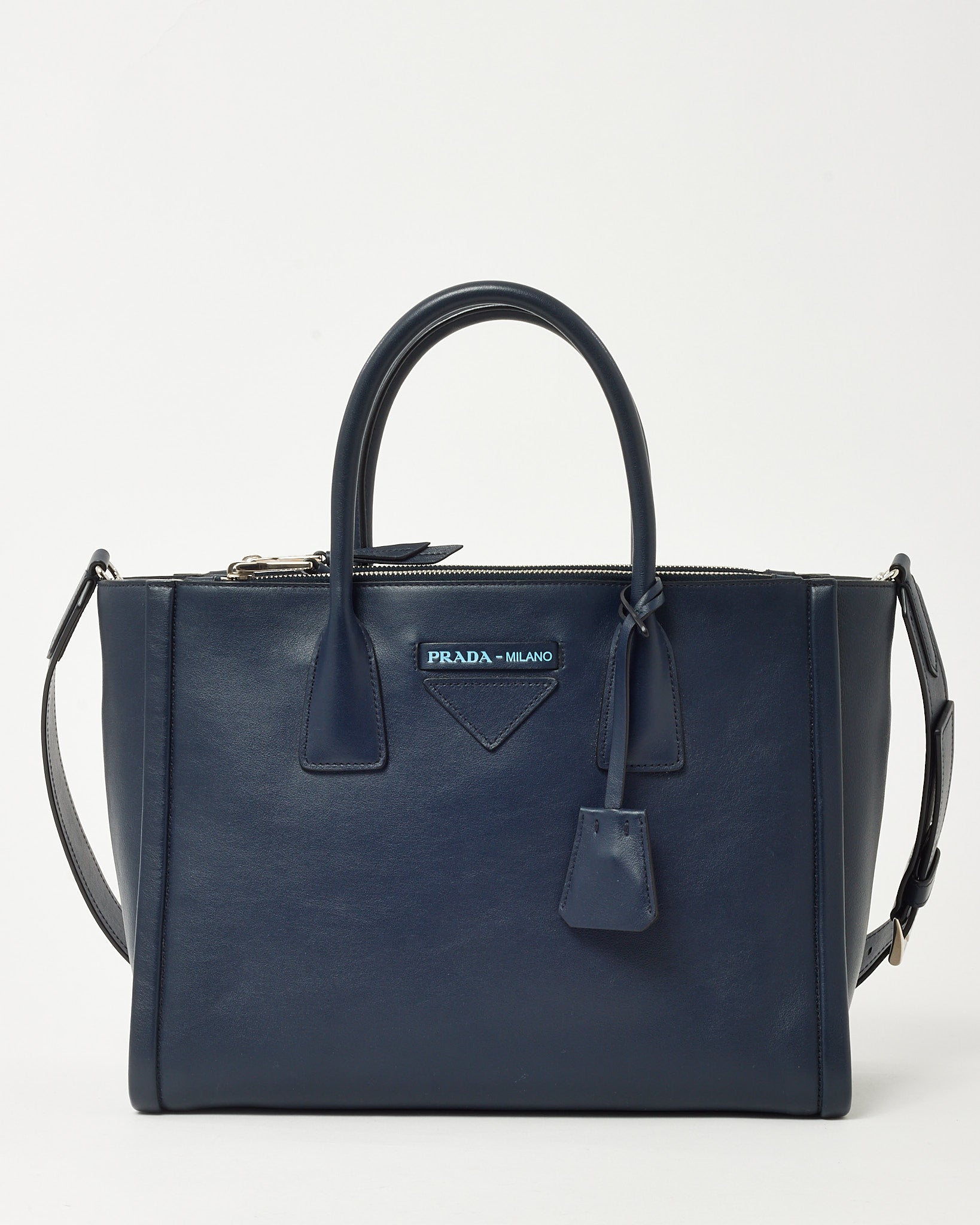 Buy Prada Navy Grace Lux Leather 2Way Concept Tote with Strap
