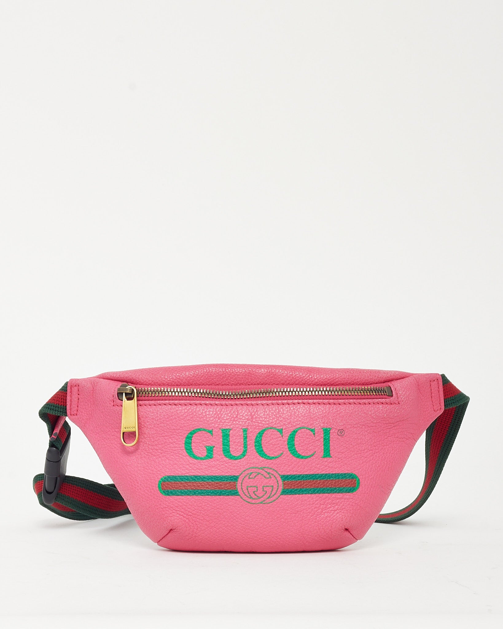 Buy Gucci Pink Leather Web Logo Small Belt Bag - Authenticated Pre