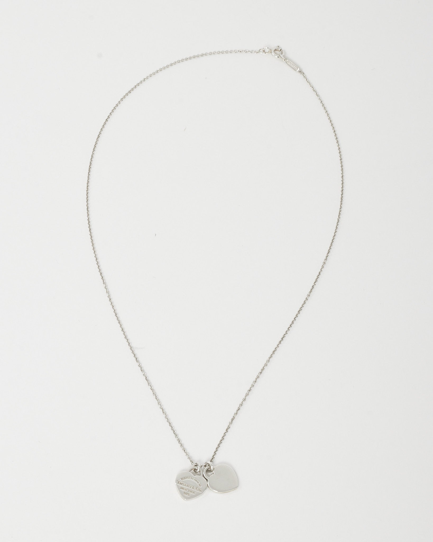 Buy Tiffany & Co. Silver Mini Double Heart Tag Pendant Necklace 