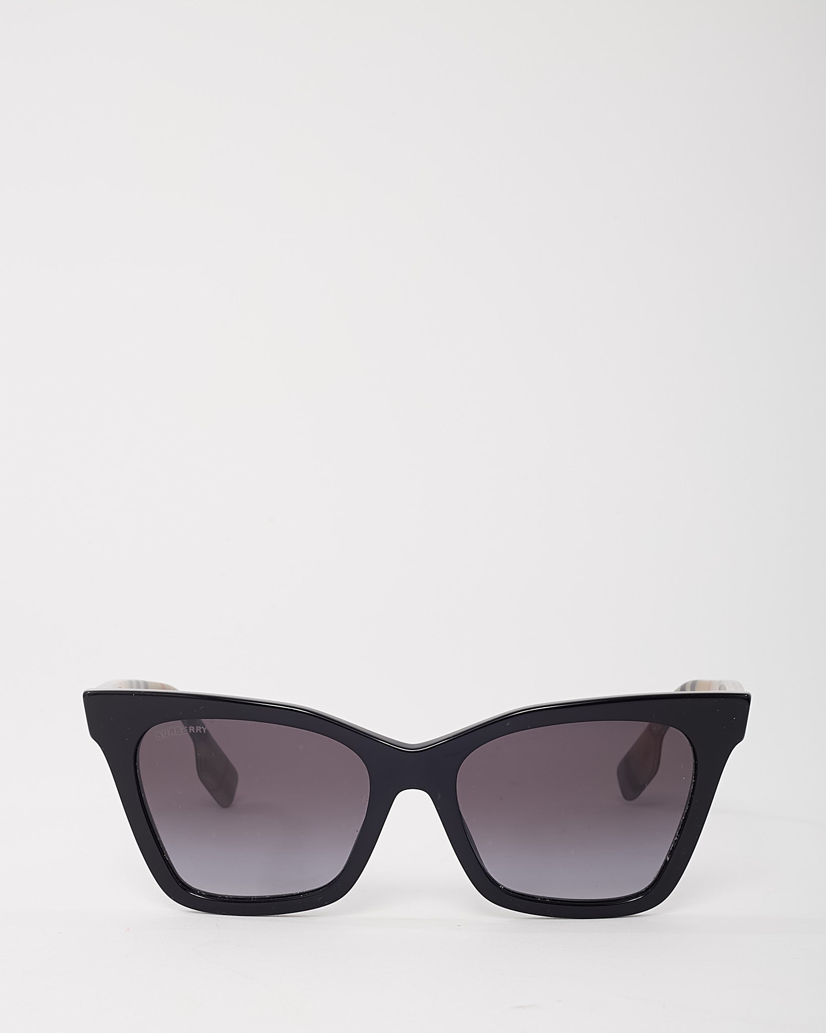 Buy Burberry Black Acetate Check Cat Eye Elsa B4346 Sunglasses