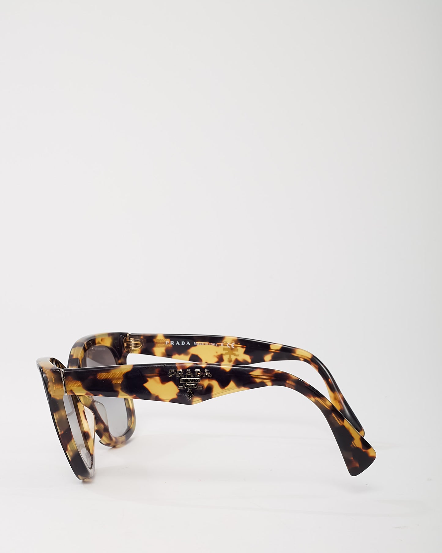 Prada Brown Tortoise SPR20P/8 Triangle Logo Cat Eye Sunglasses